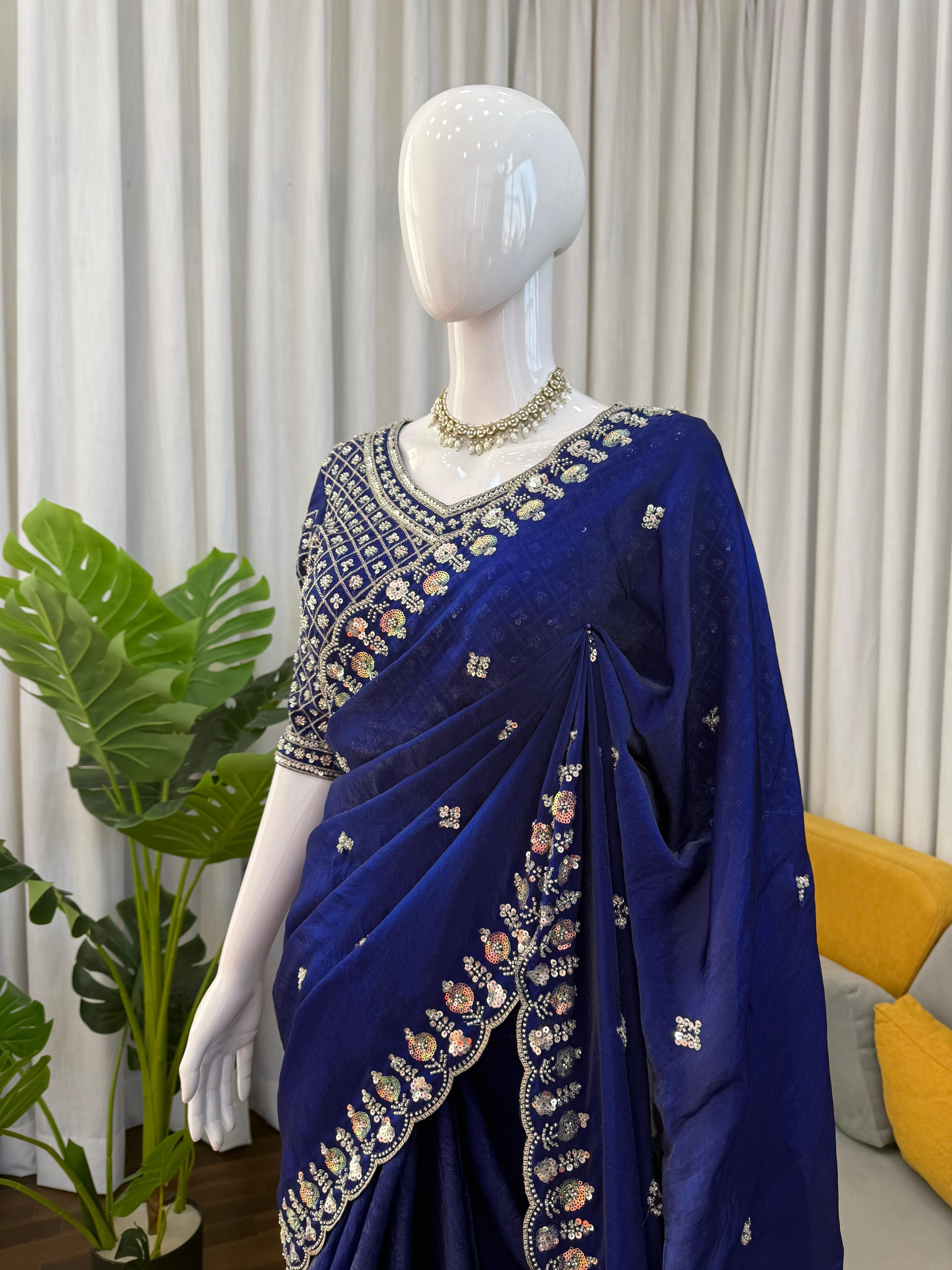 Royal Beads Embellished Designer Saree