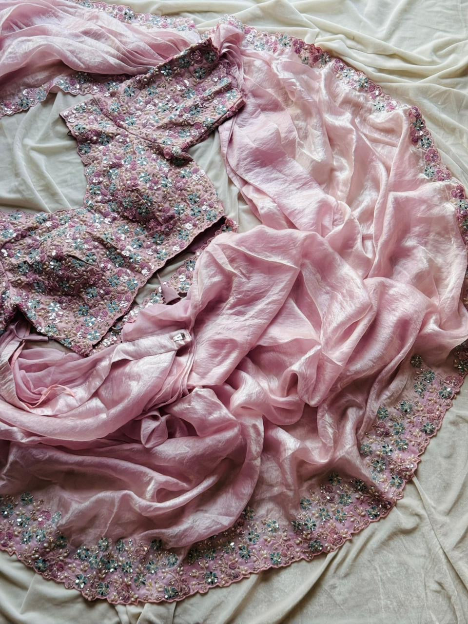 Blush ready to wear saree