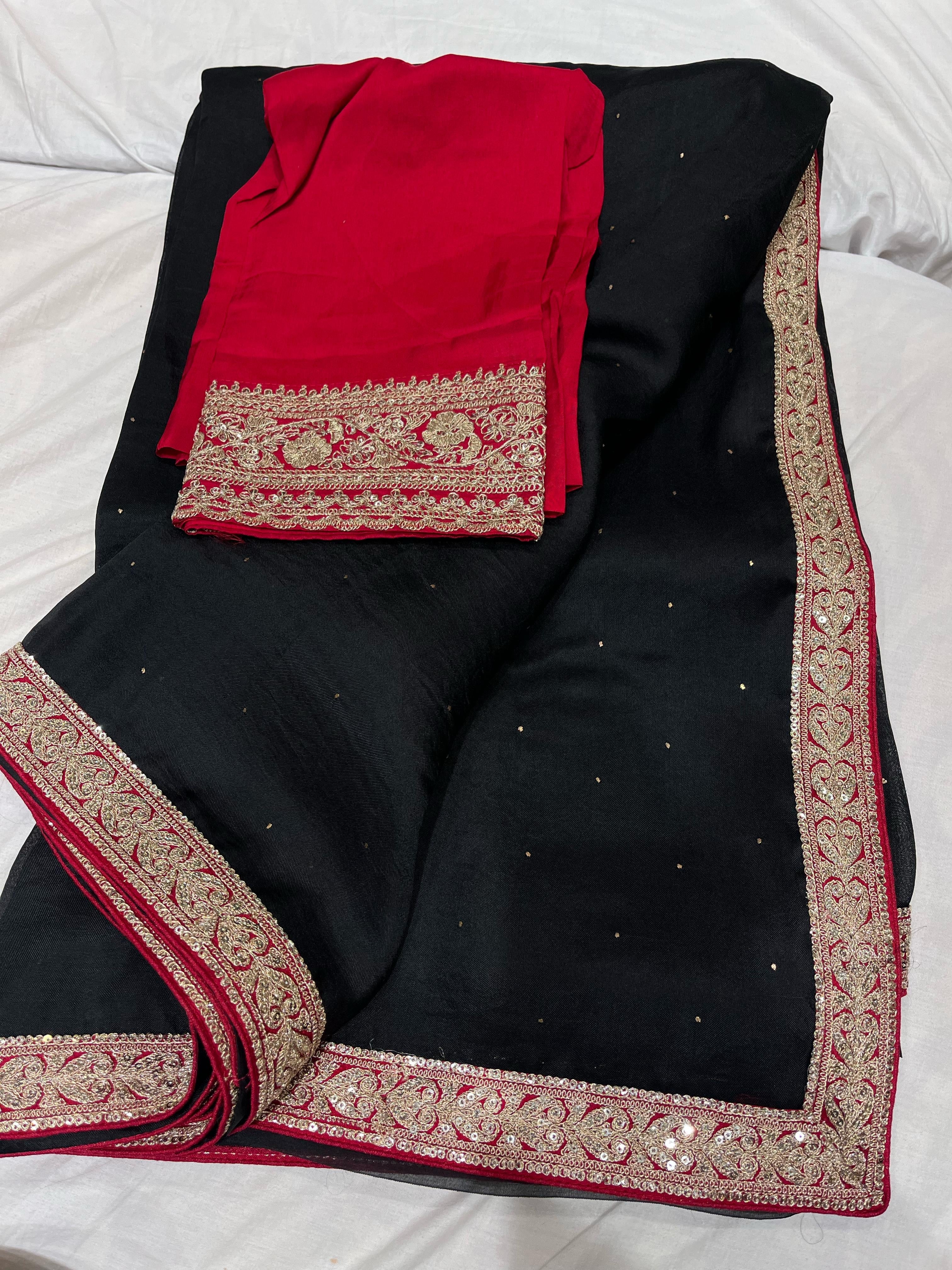 Black tissue saree