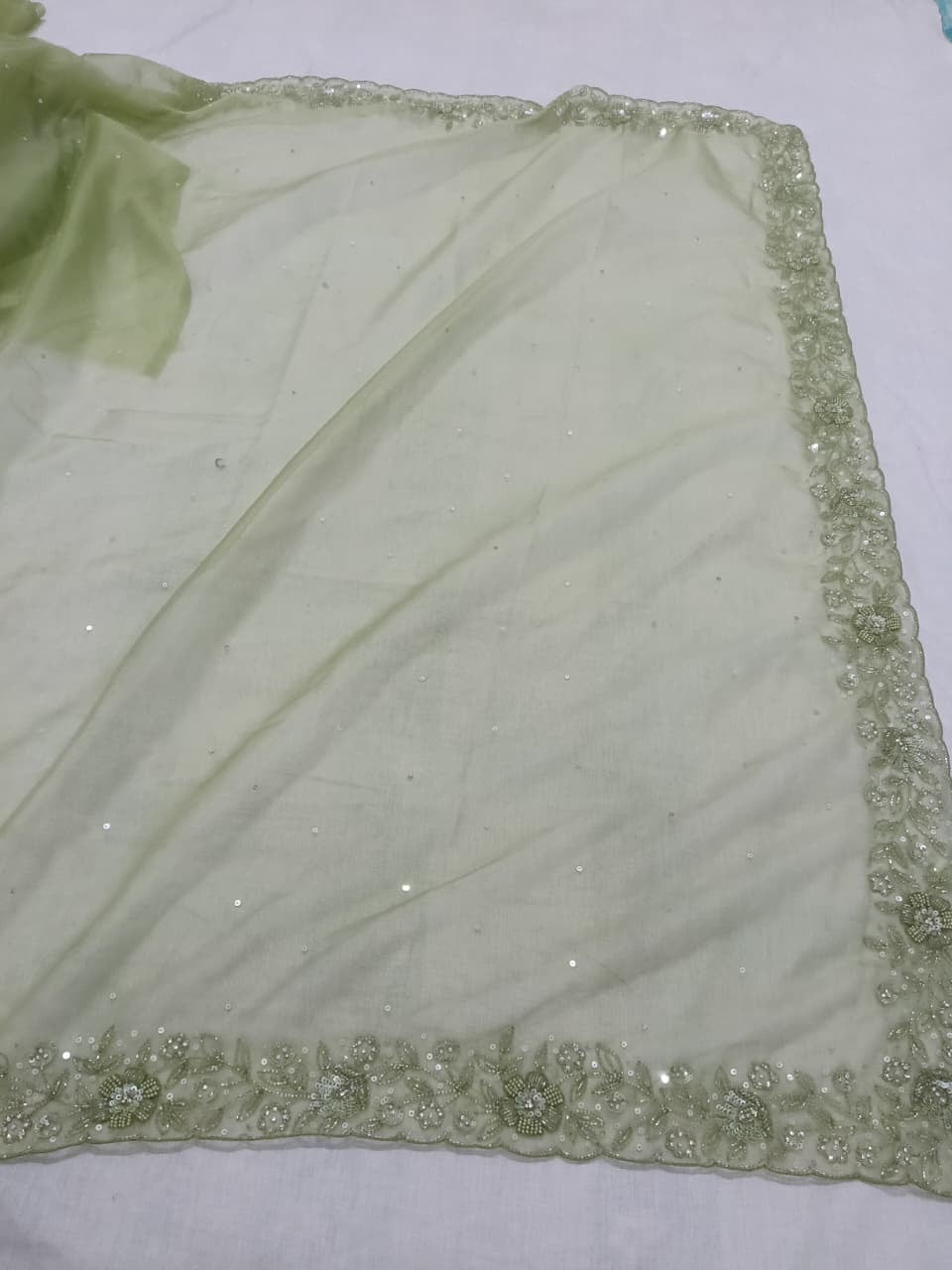 Blush organza sarees