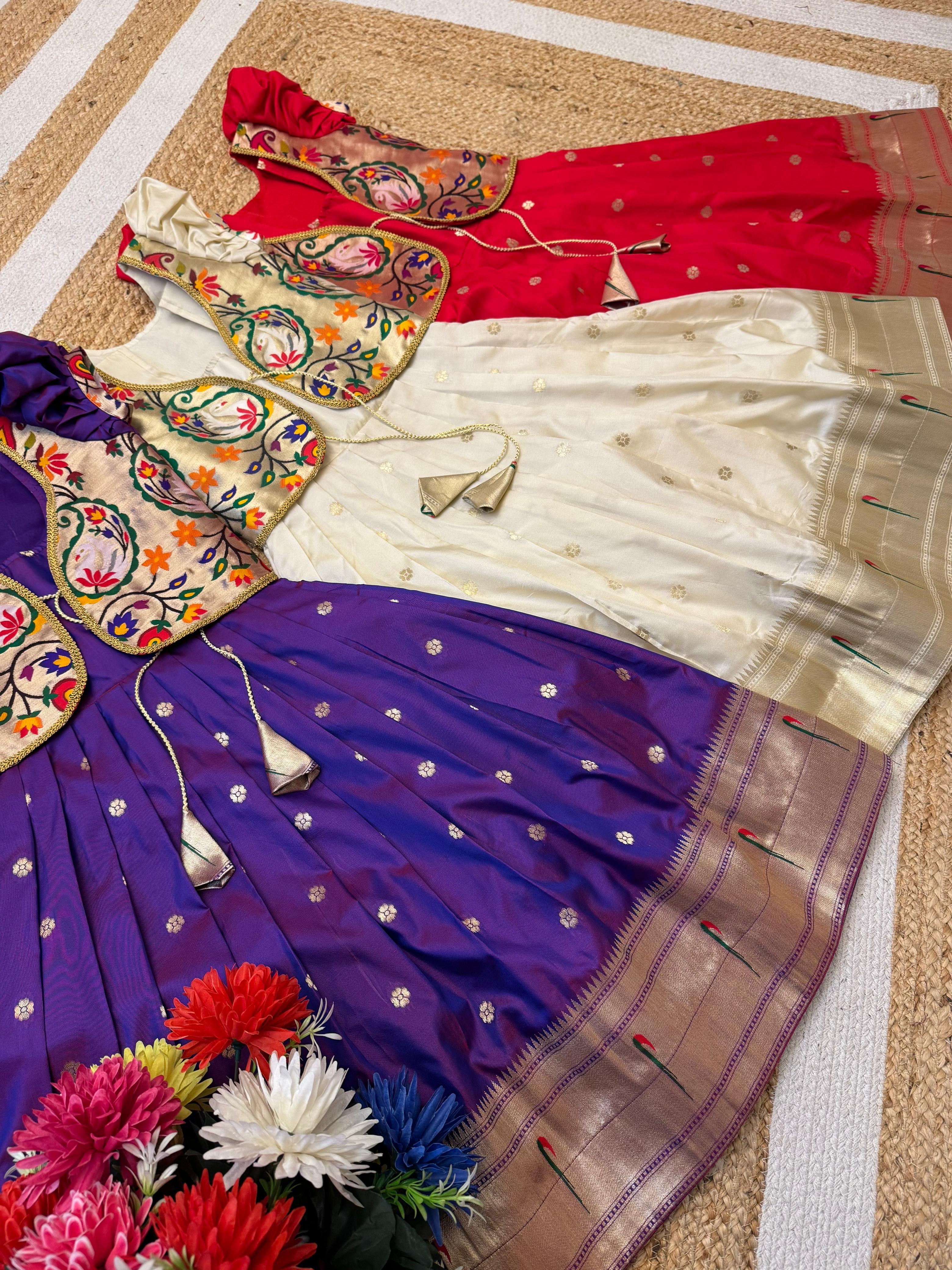 Paithani silk golden zari