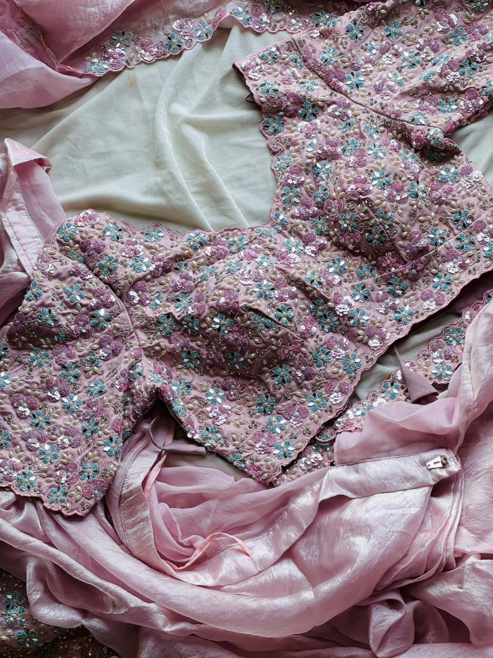 Blush ready to wear saree