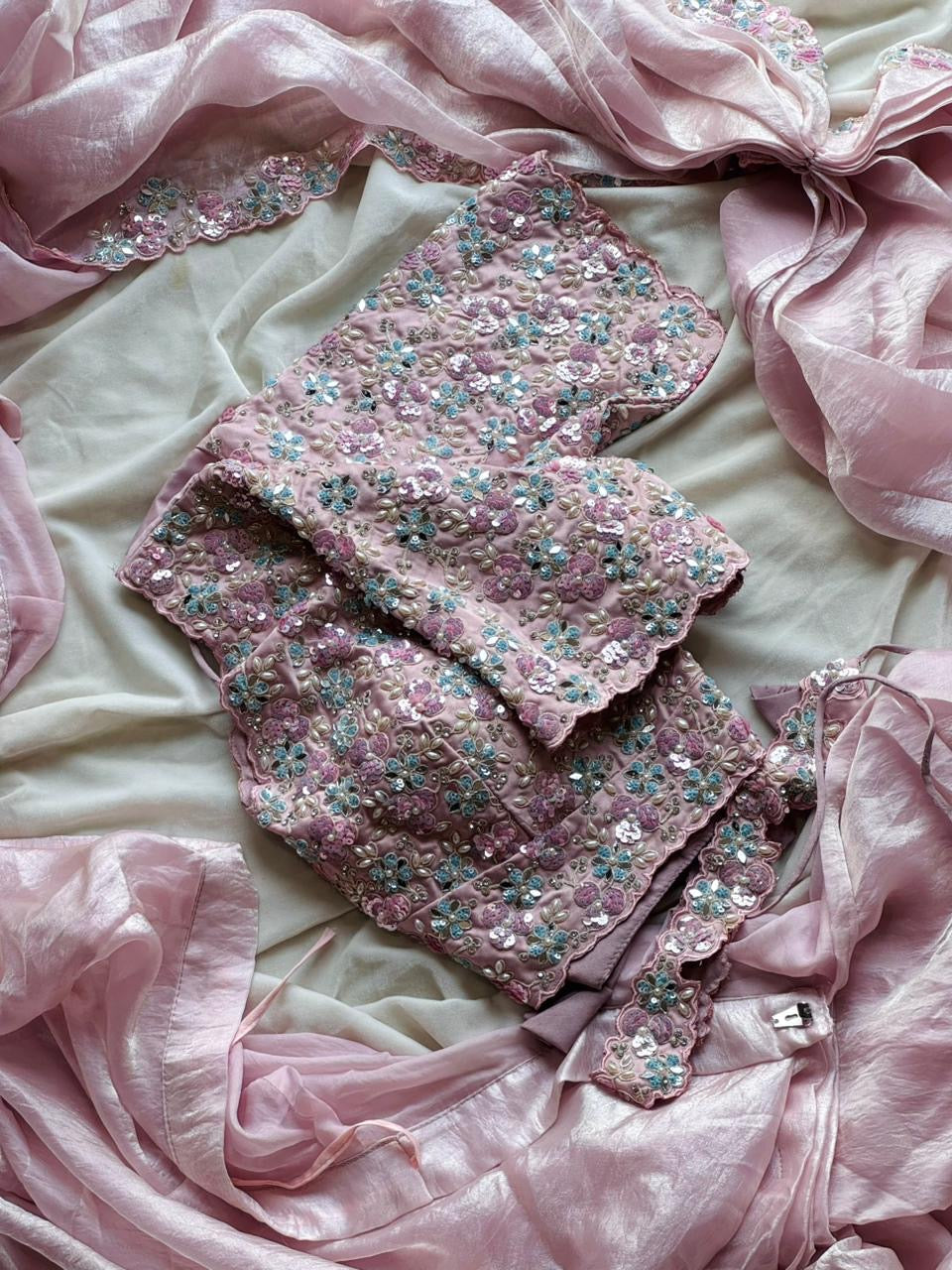 Blush ready to wear saree