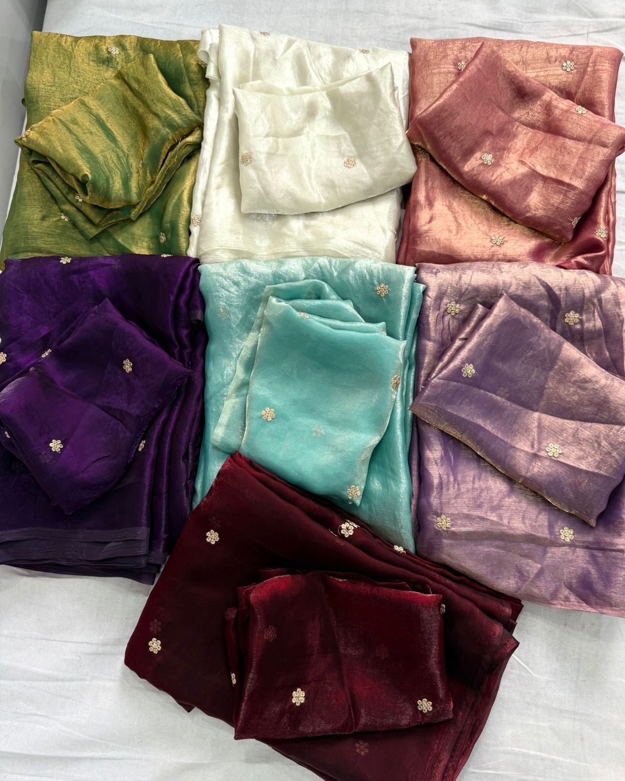 Soft Silk Saree with All-Over Embroidery