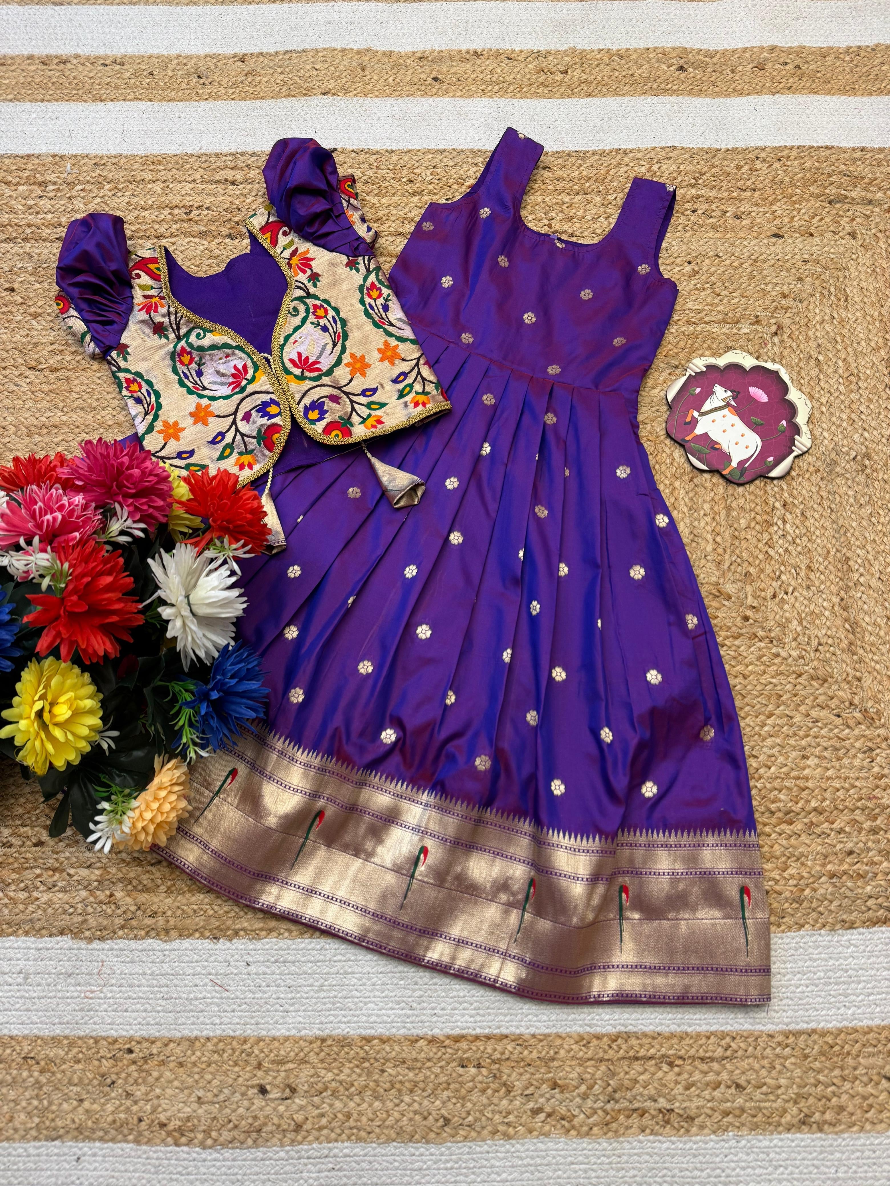 Paithani silk golden zari