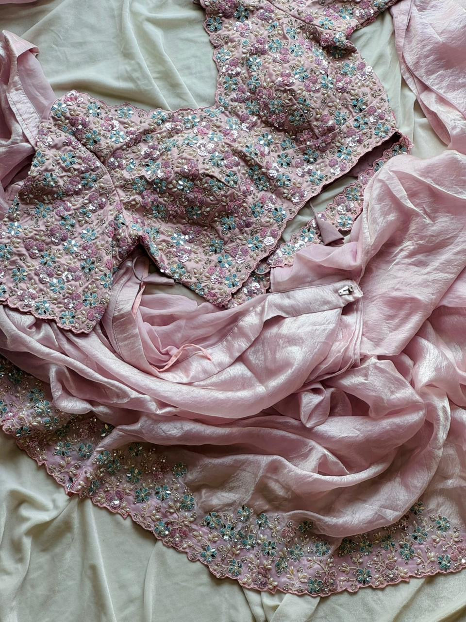 Blush ready to wear saree