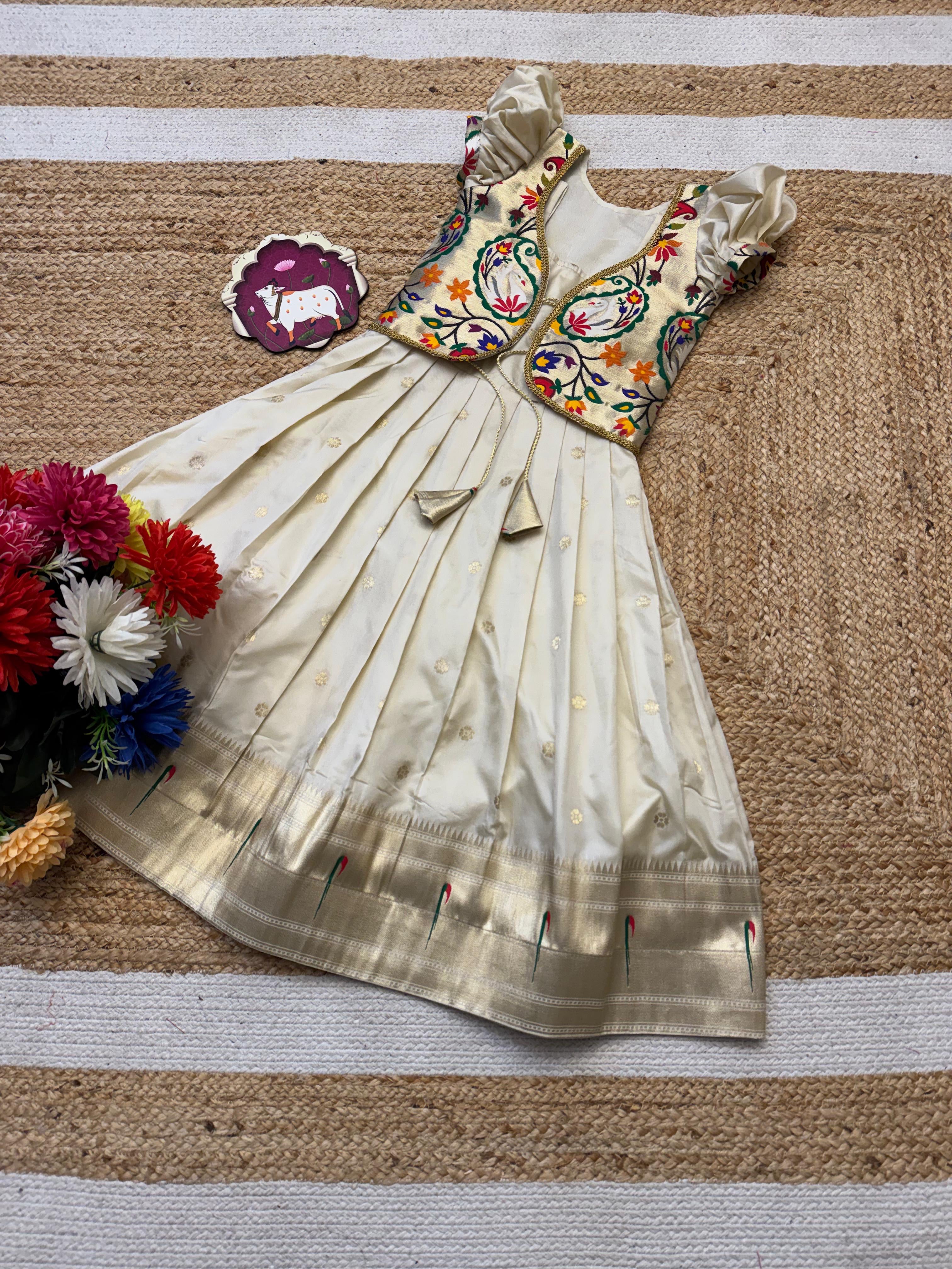Paithani silk golden zari