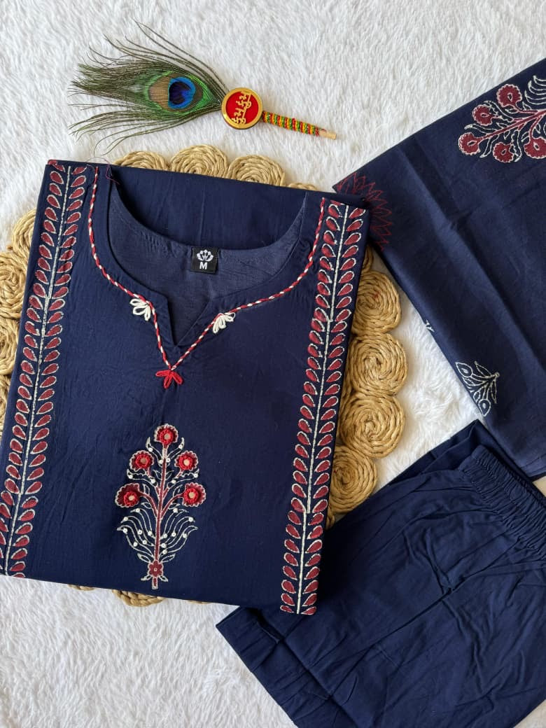 Block print kurta set