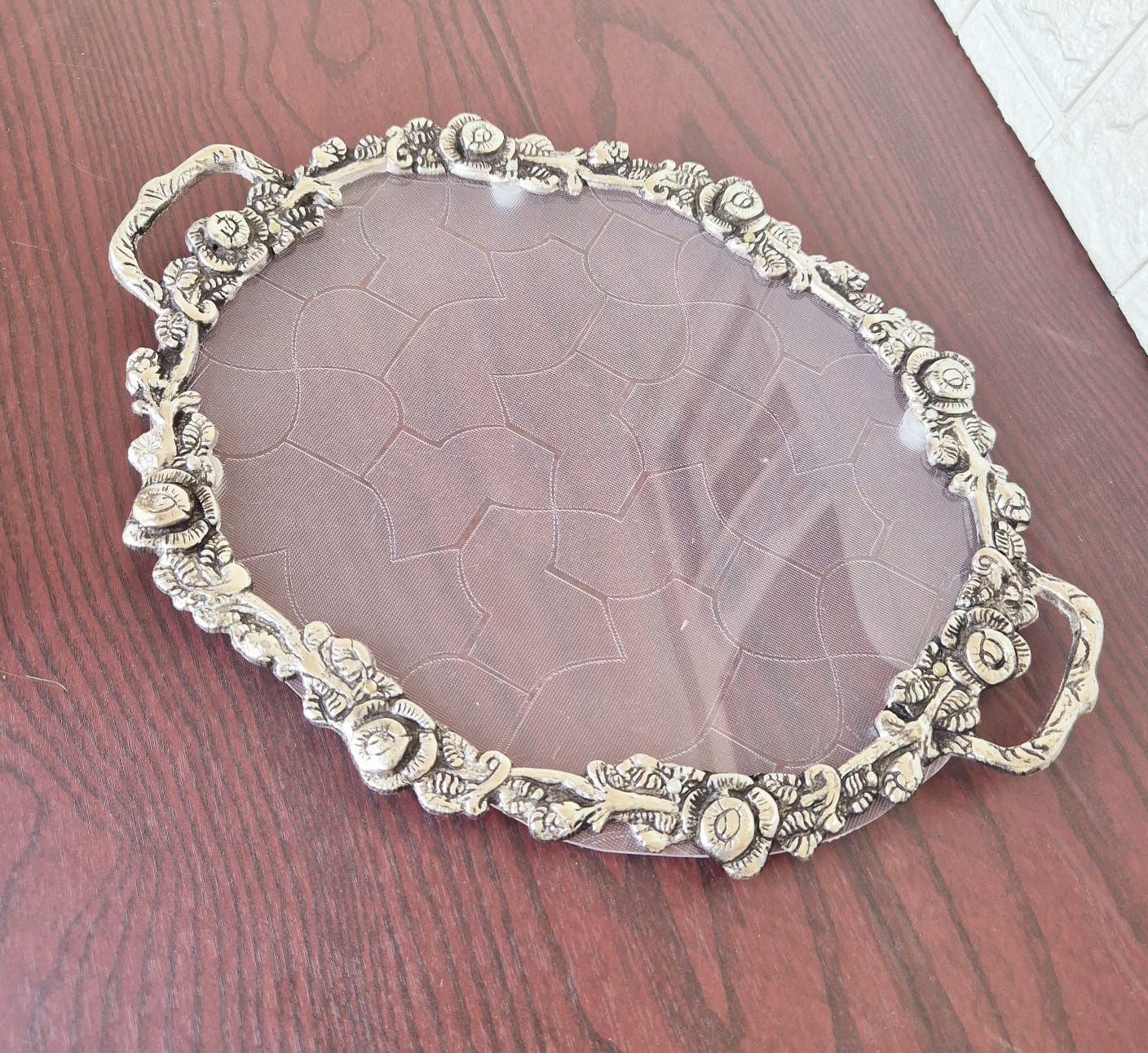 Silver Oxidized Tray