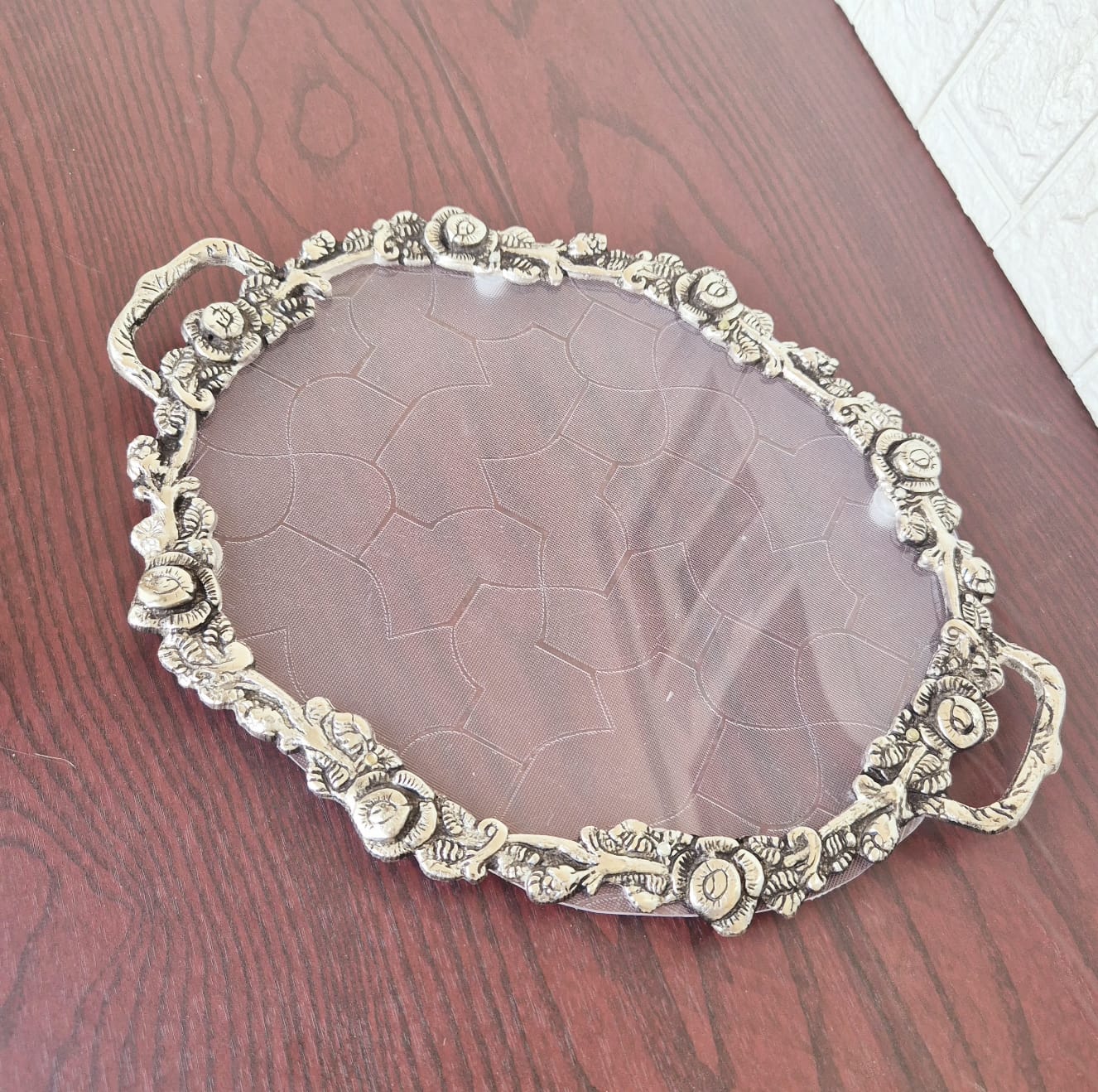 Silver Oxidized Tray