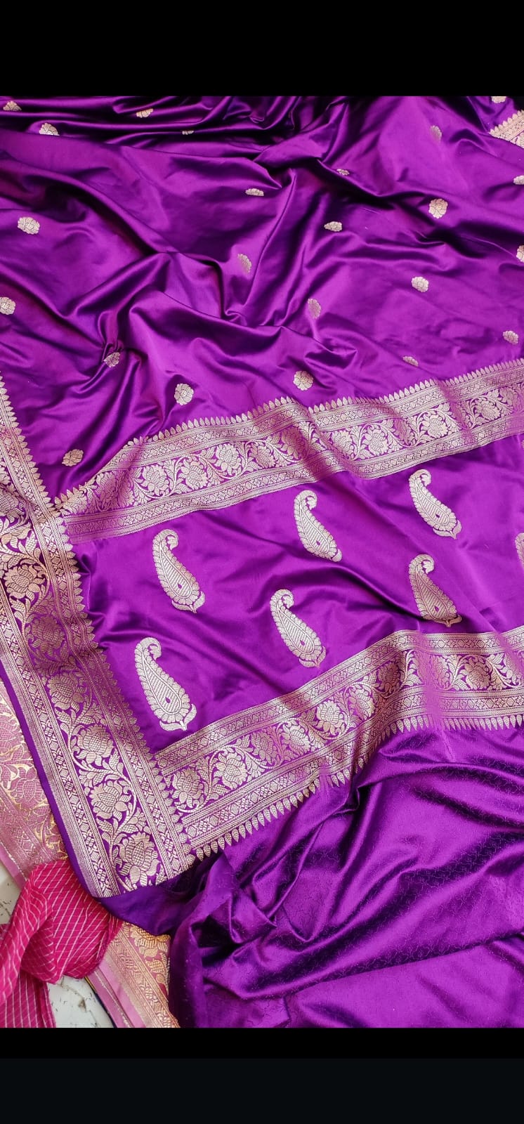 Mashru Katan Silk Satin Booti Saree