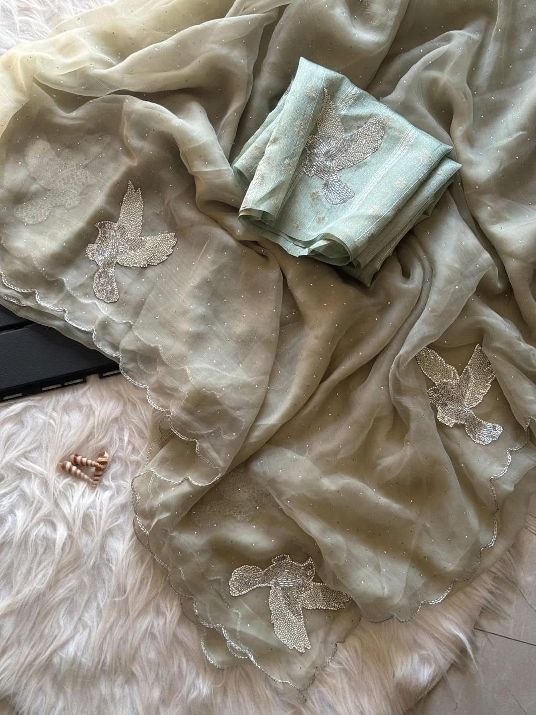 Blush chiffon sarees