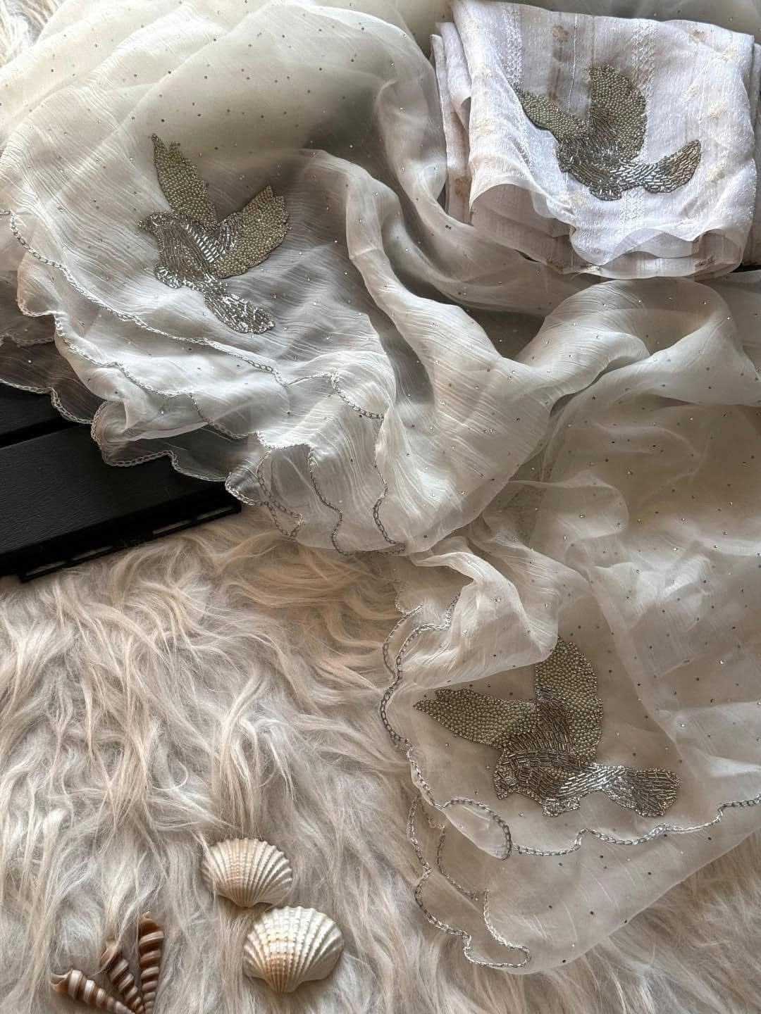 Blush chiffon sarees