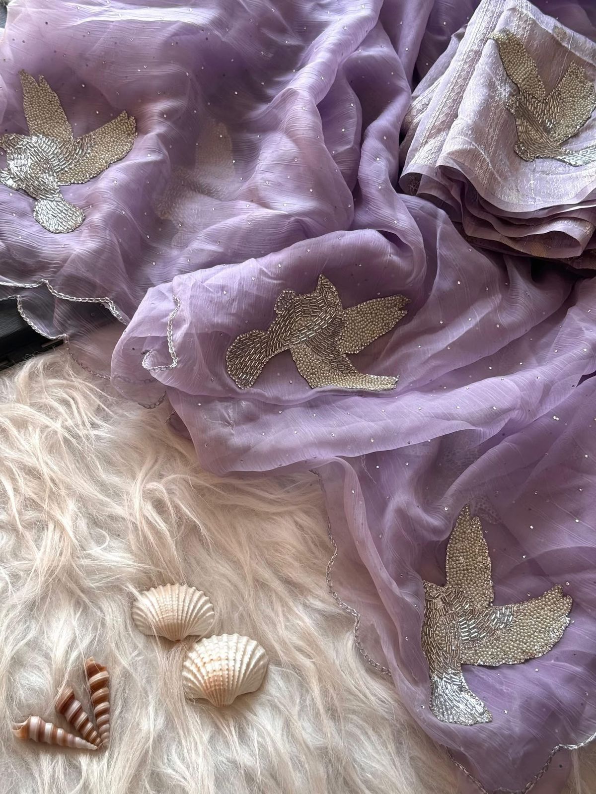 Blush chiffon sarees