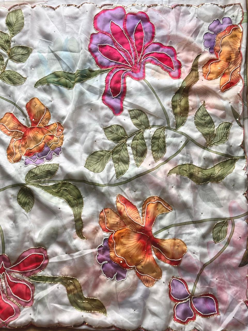 Garden floral saree