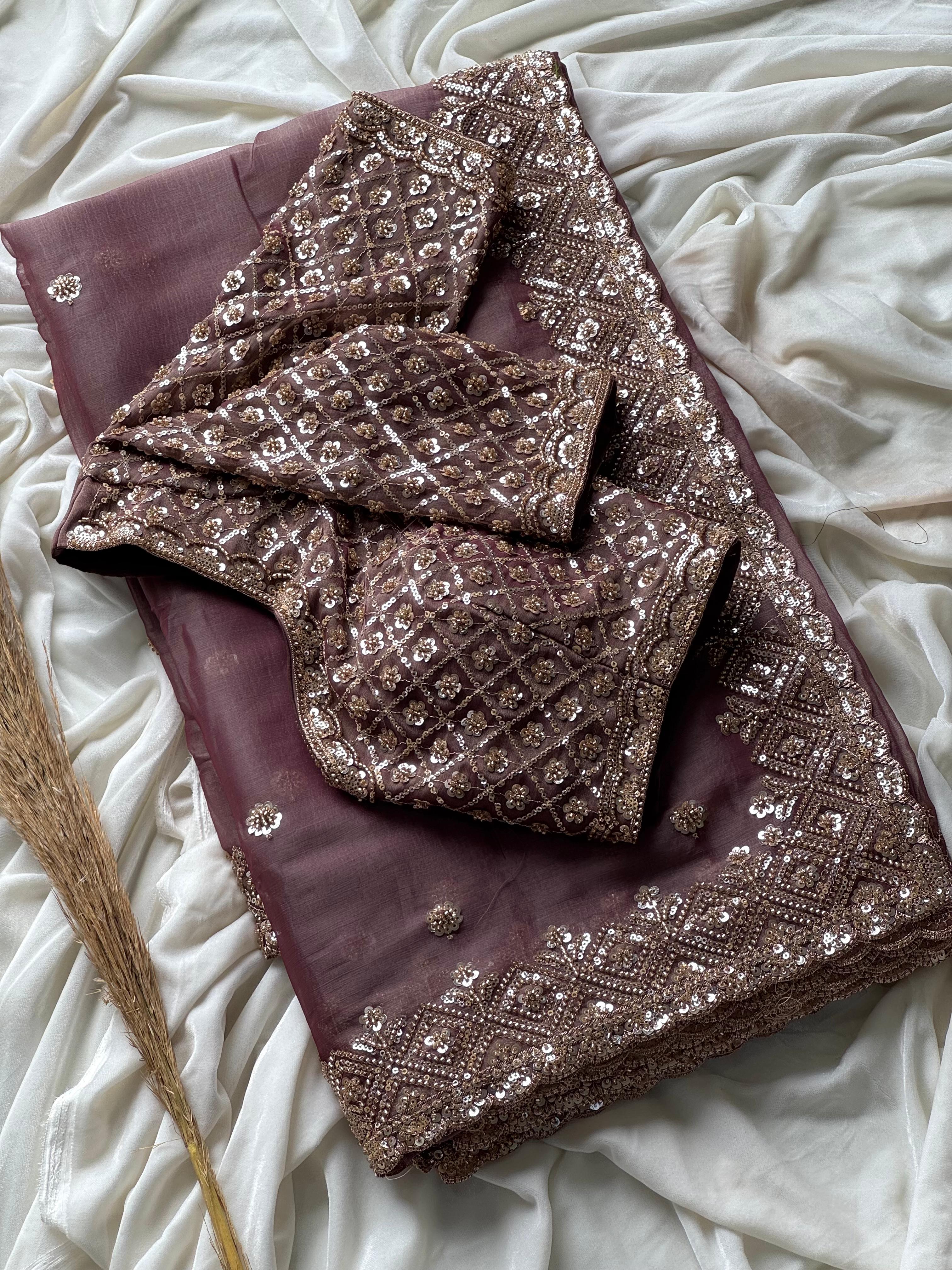 Designer beads saree
