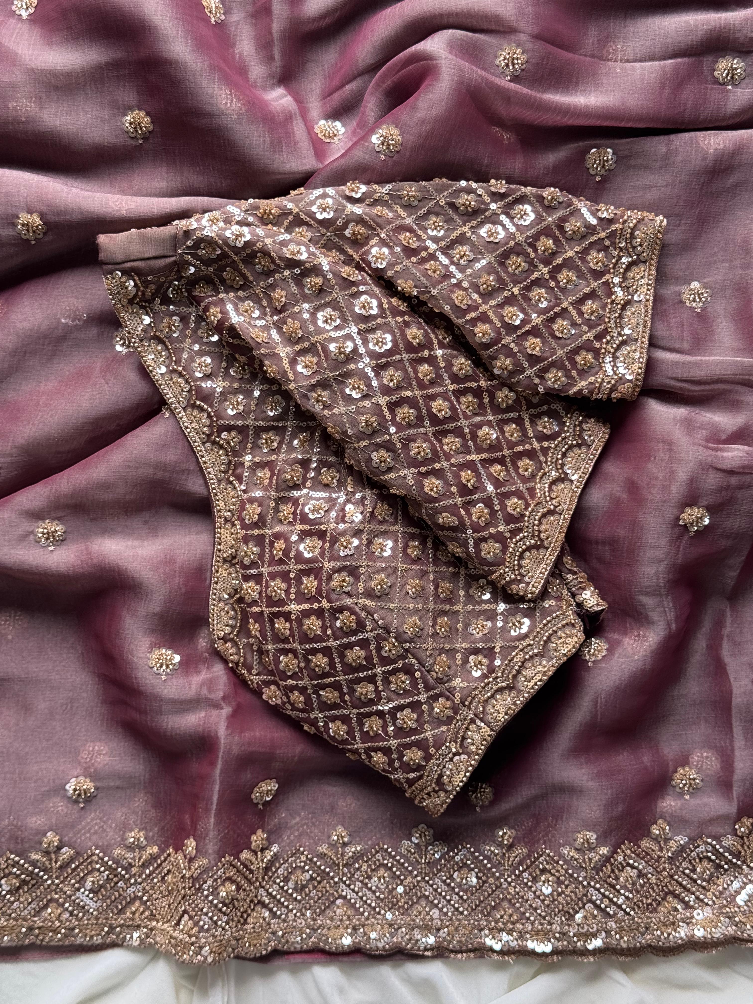 Designer beads saree