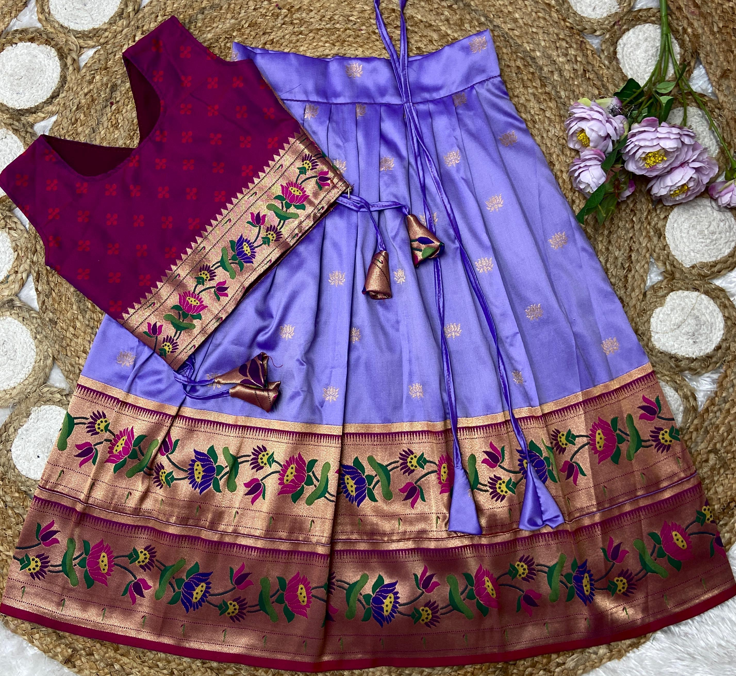 Paithani Lehenga For Kids