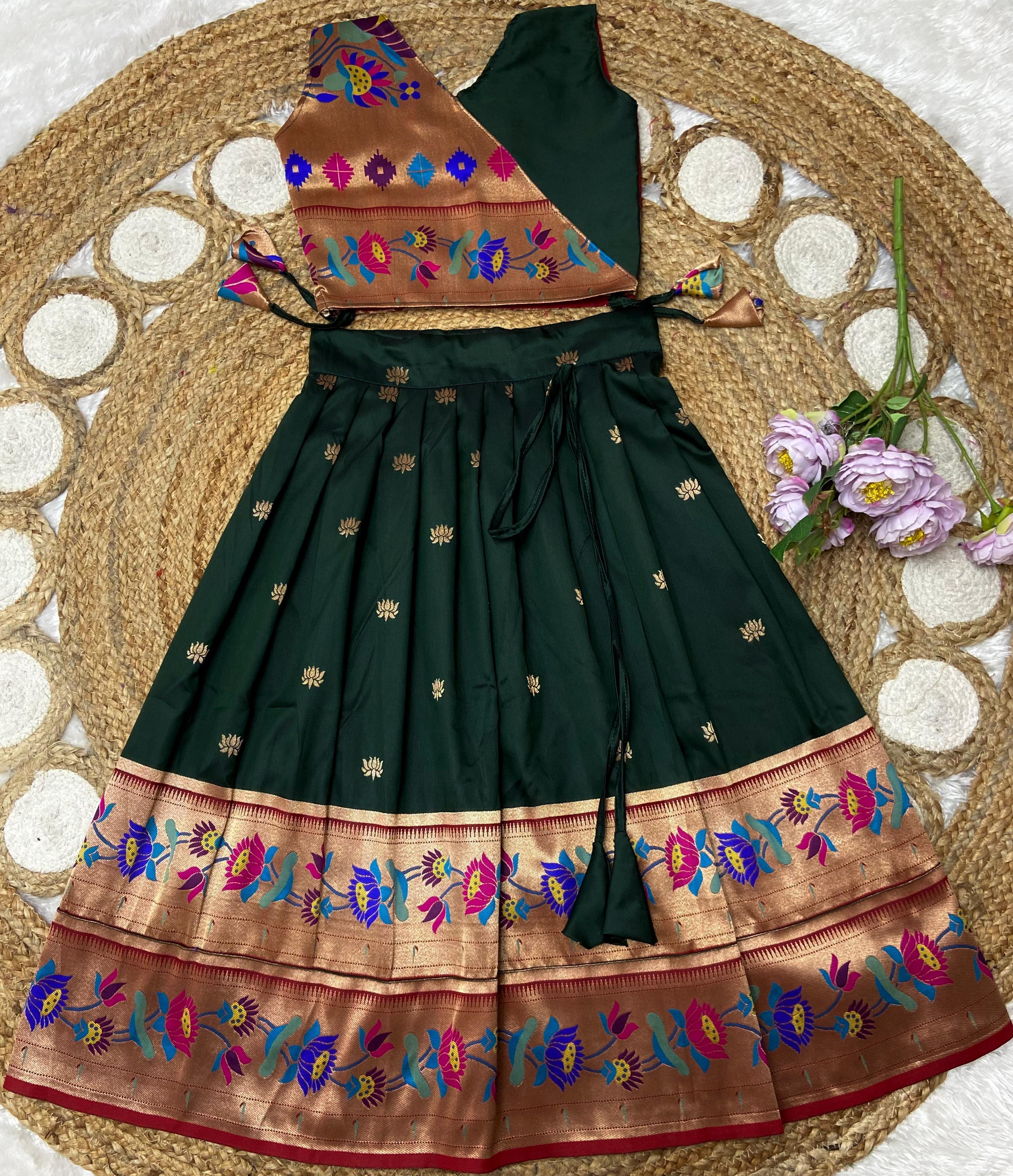 Paithani Lehenga For Kids