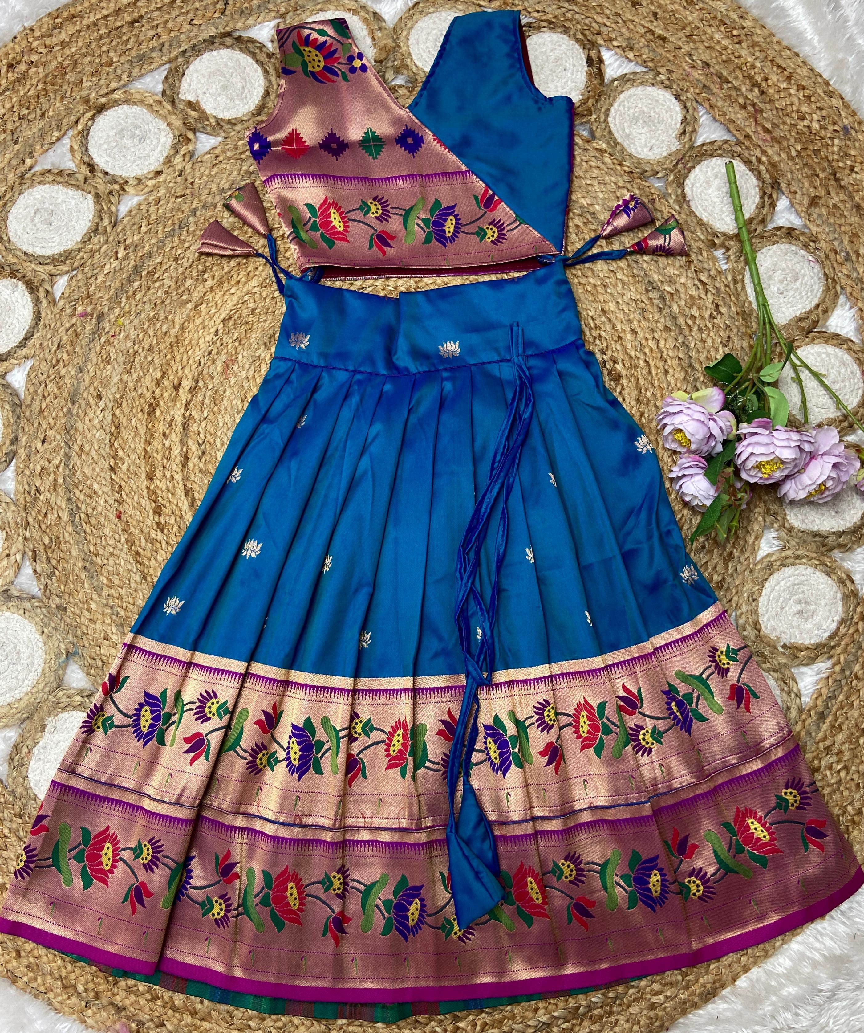 Paithani Lehenga For Kids