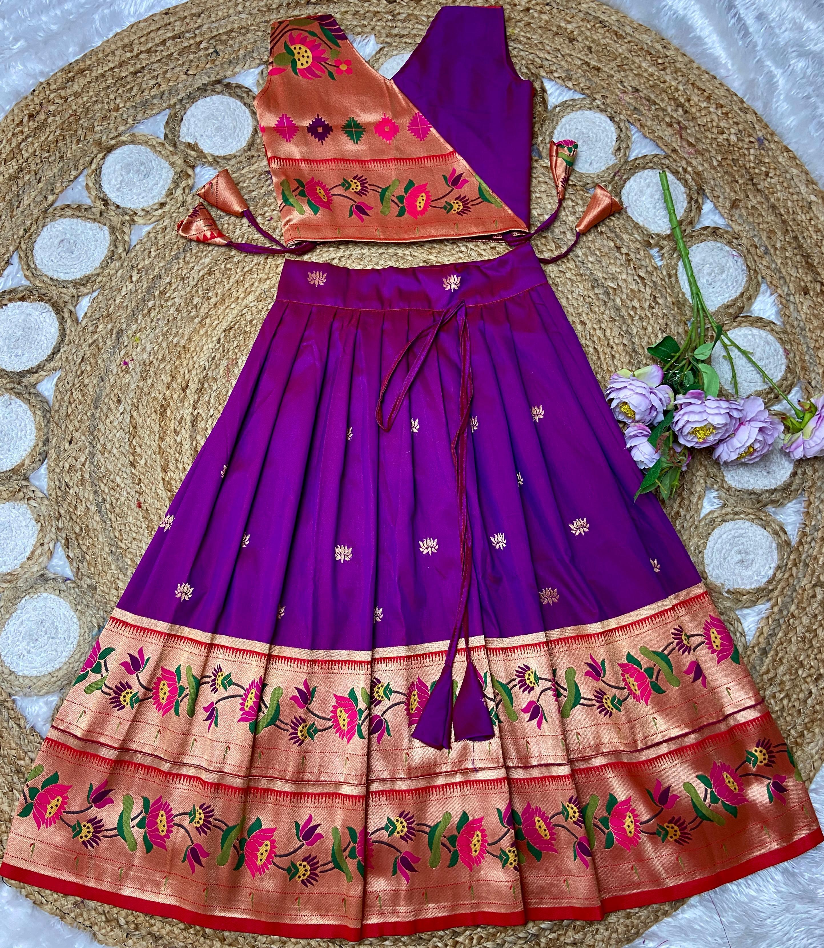Paithani Lehenga For Kids