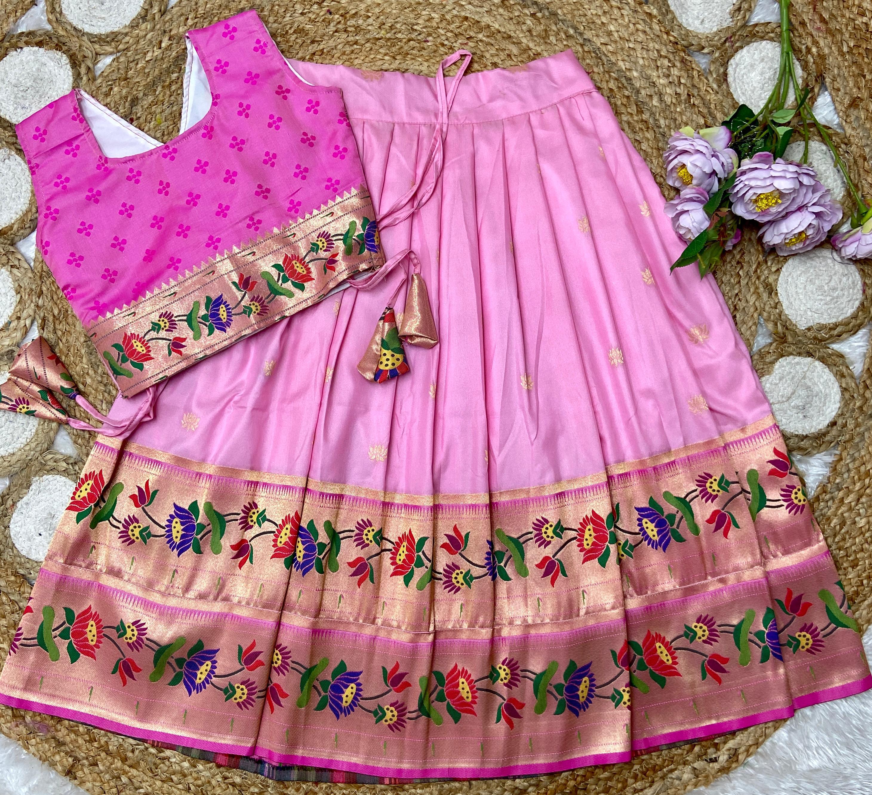 Paithani Lehenga For Kids