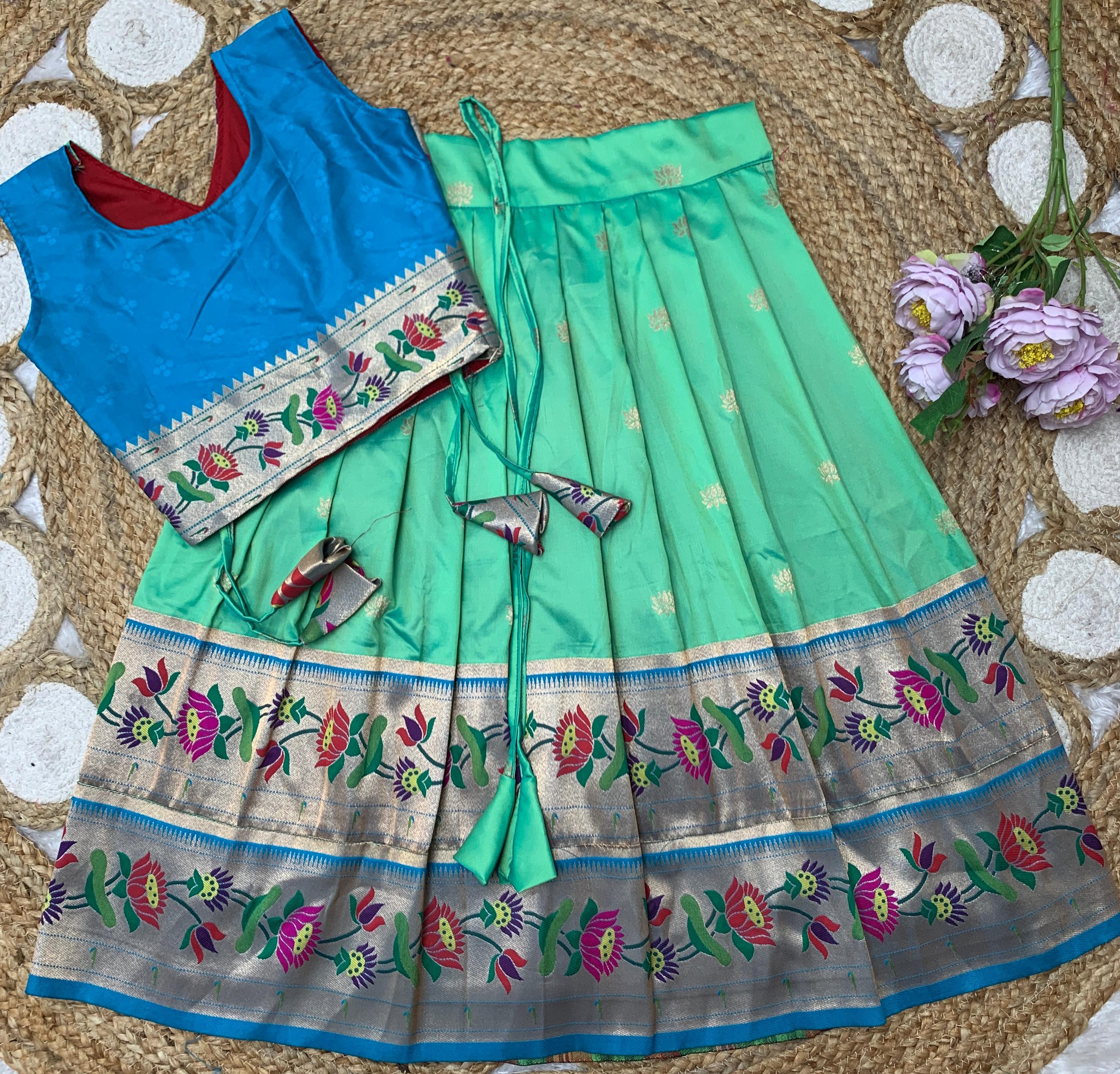 Paithani Lehenga For Kids