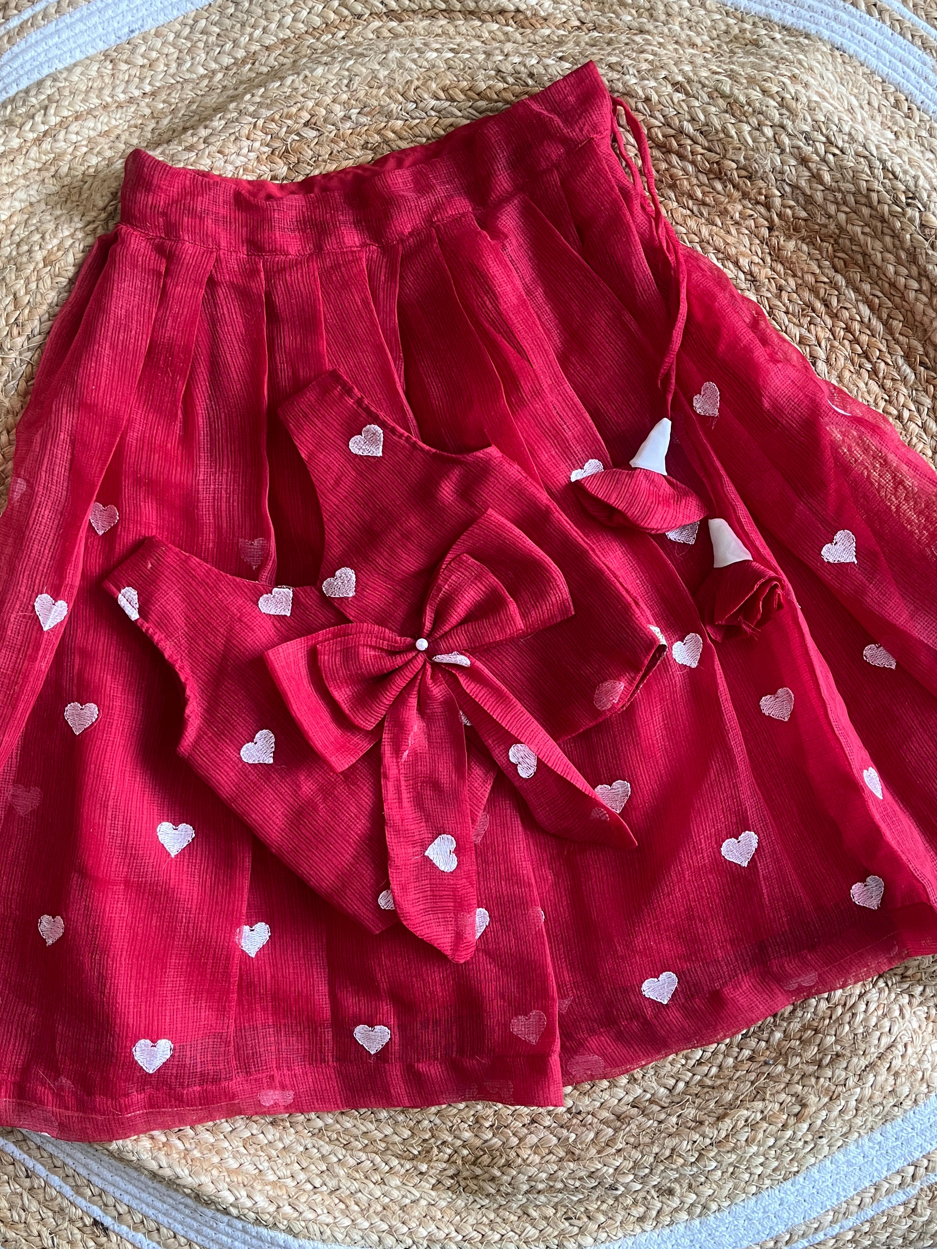 Cherry Red Lehenga Set