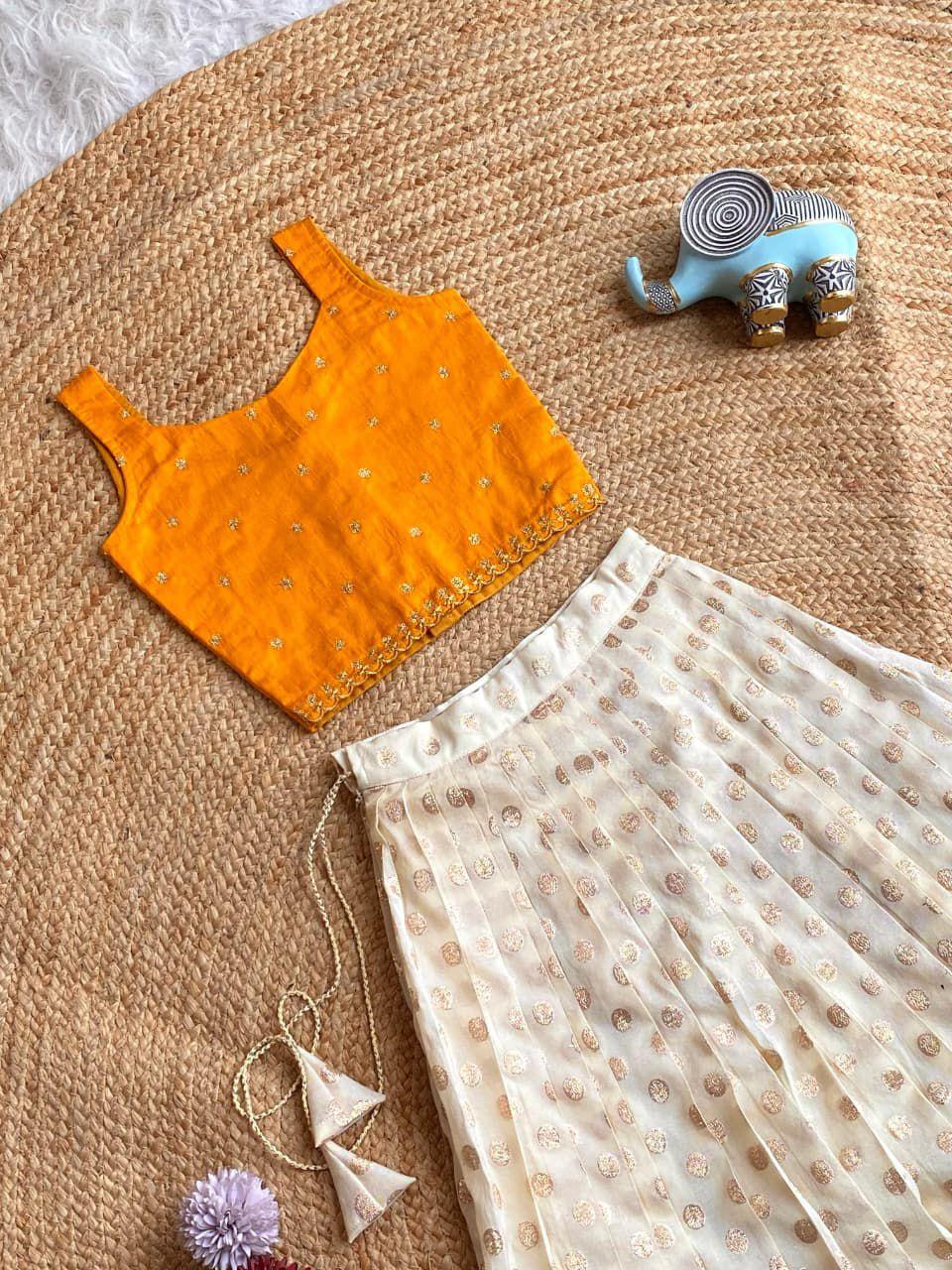 Off White Skirt Top Set