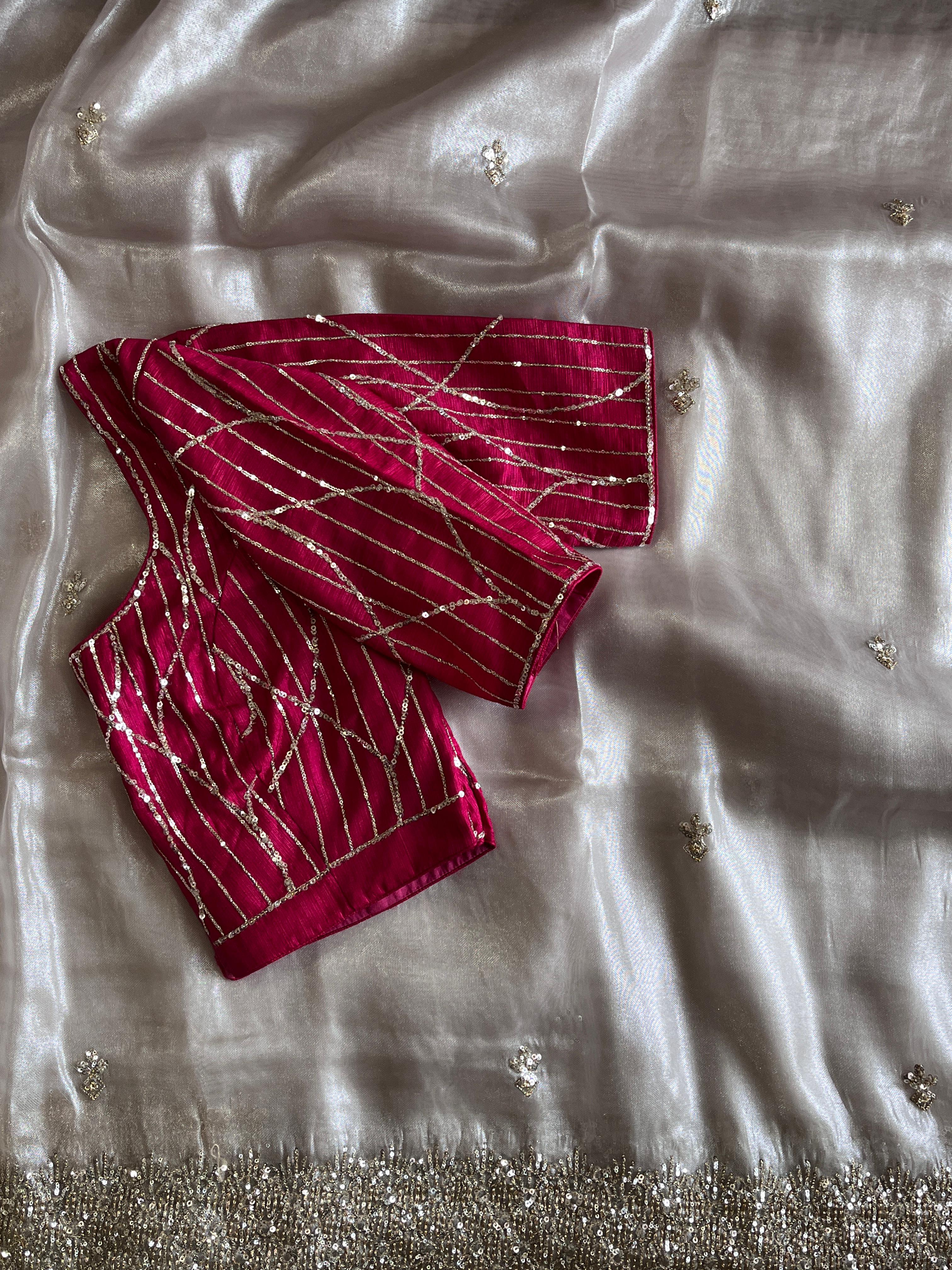 Tissue Sequence Saree