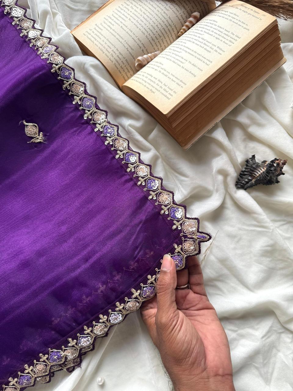 Rose Berry Saree