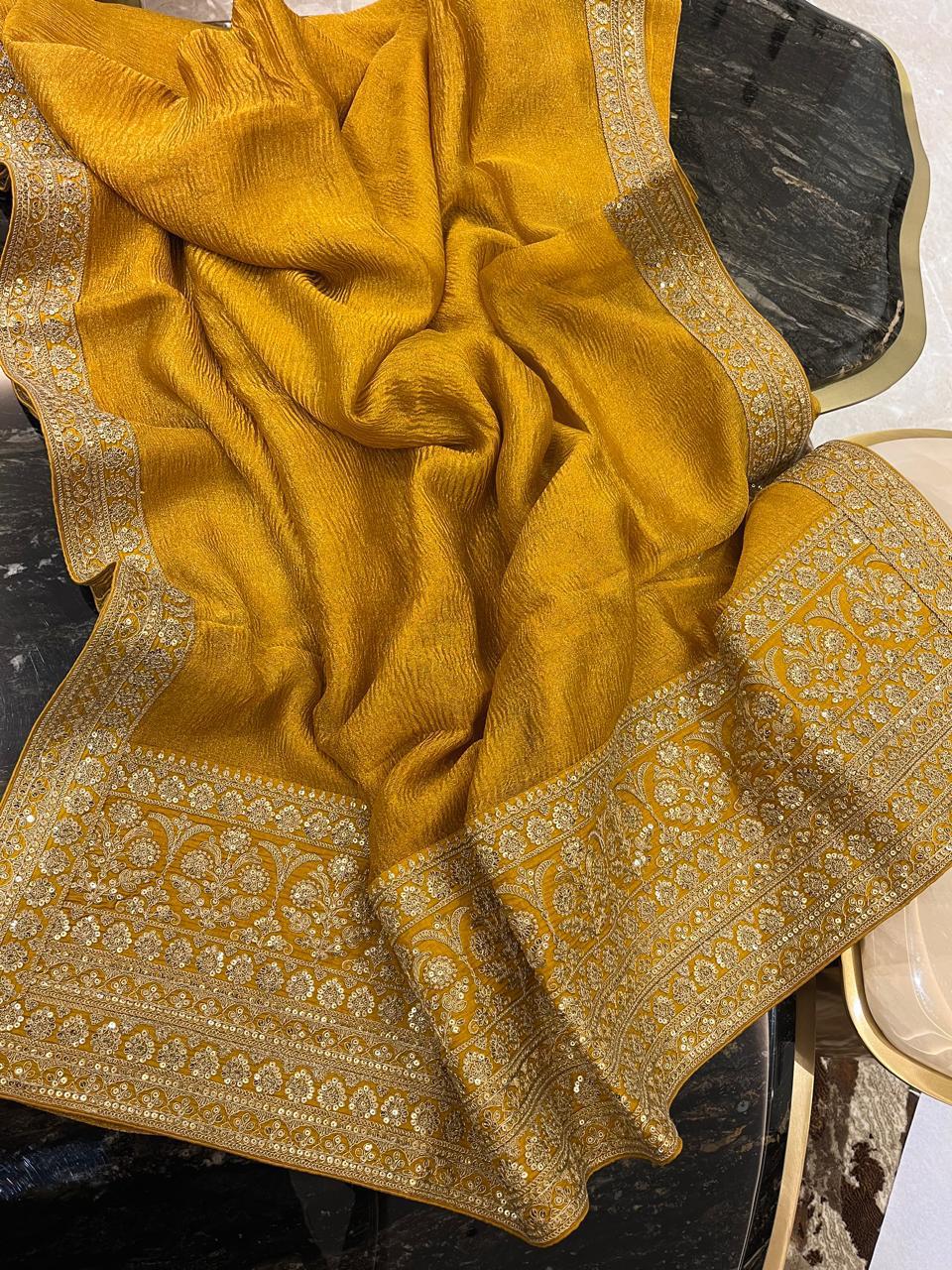 Crush Tissue Saree