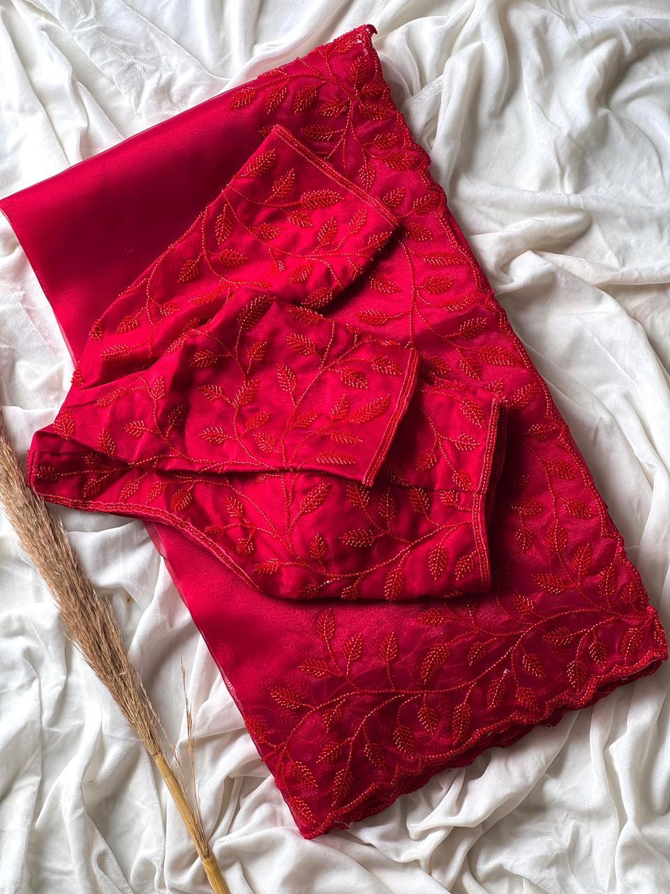 Red Rose Saree