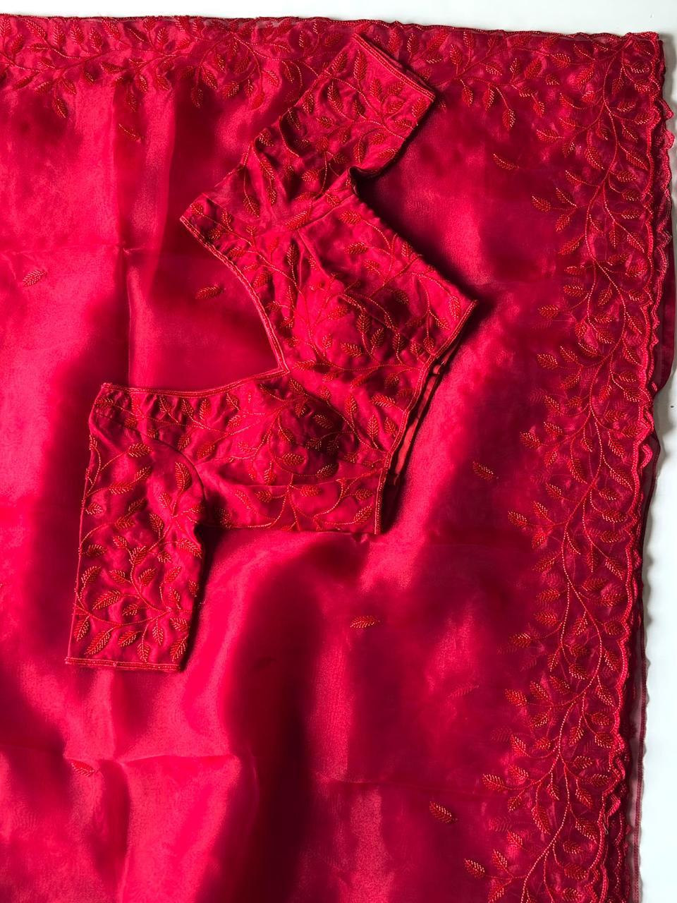 Red Rose Saree