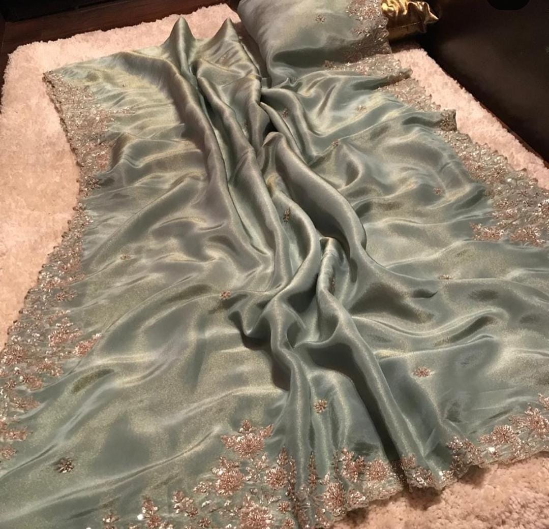 Tissue Handwork Saree