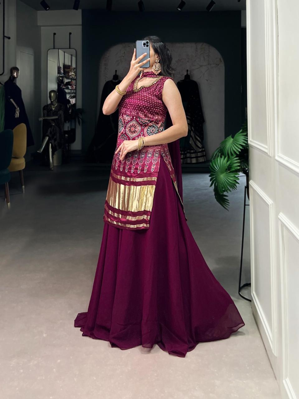 Gajji Silk Sharara Set
