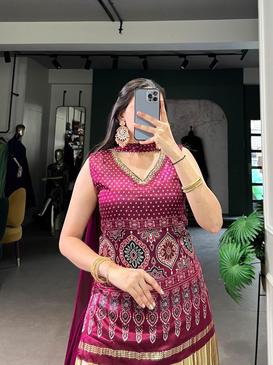 Gajji Silk Sharara Set