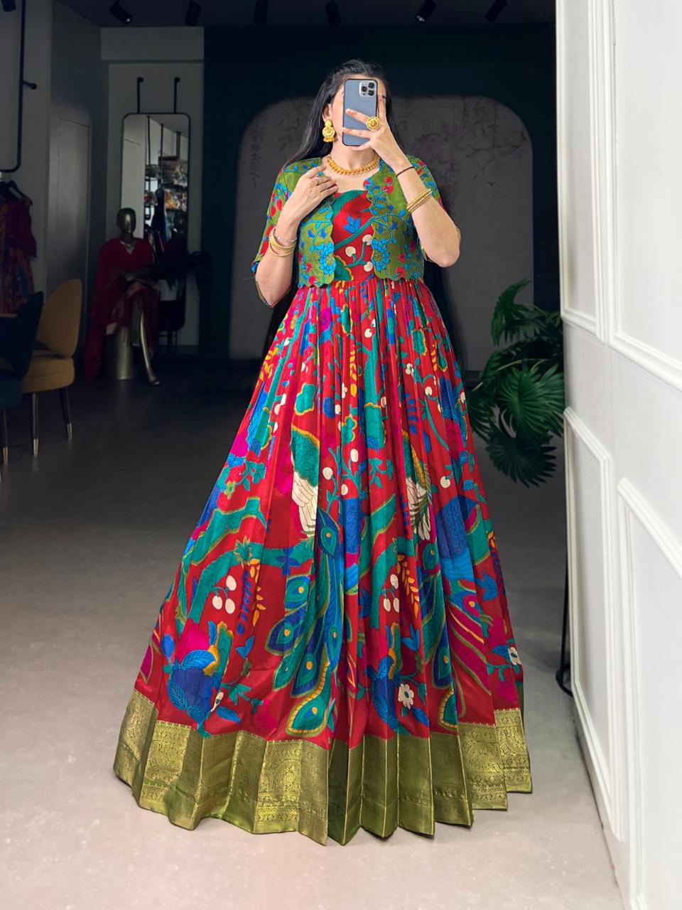 Noor Kalamkari tussar gown