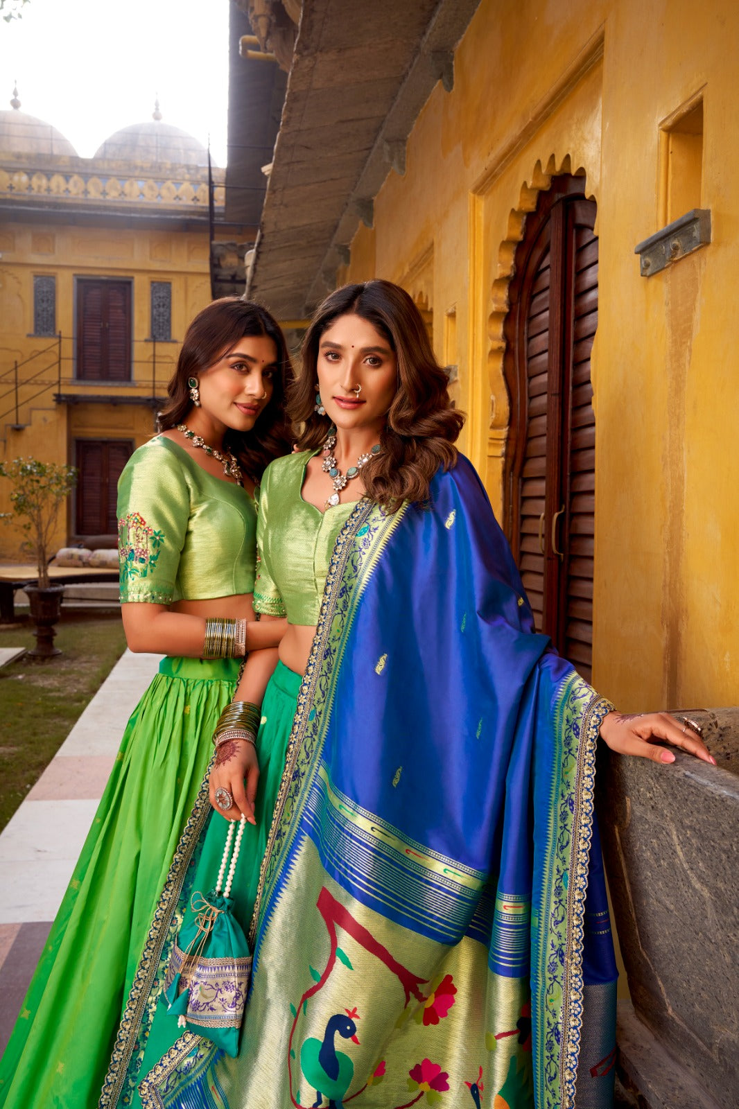 Harit Paithani Silk Lehenga Set