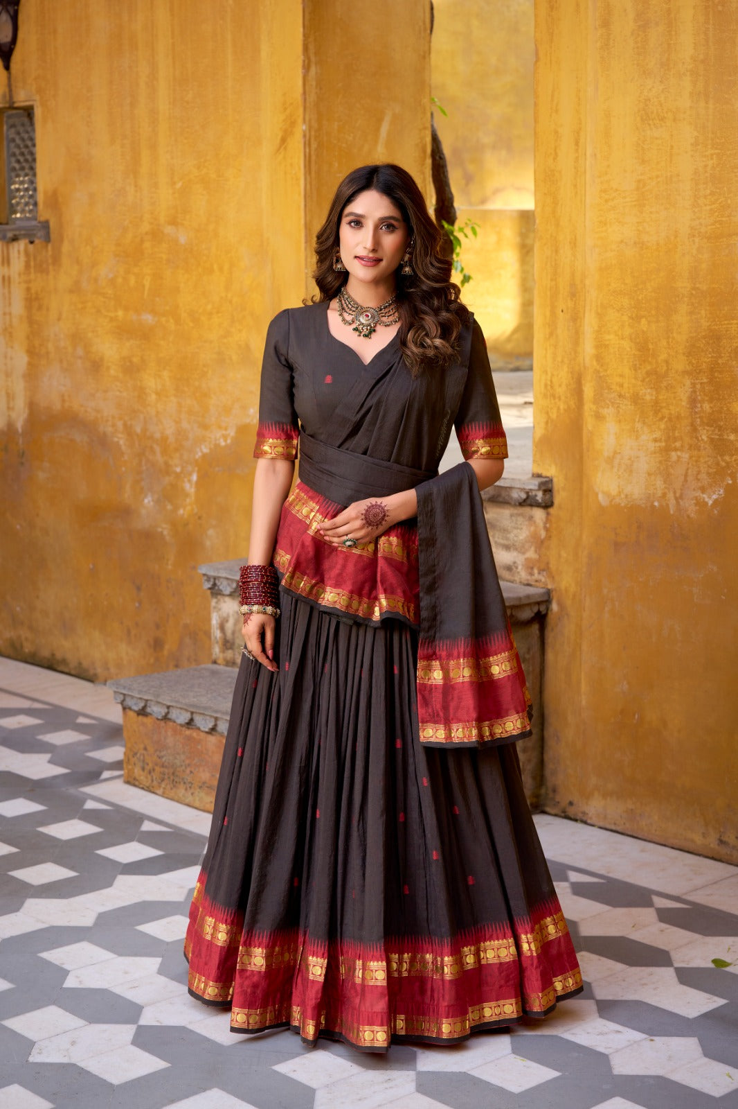 Chanderi Cotton Lehenga Set