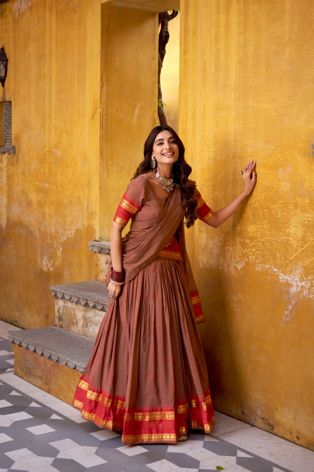 Chanderi Cotton Lehenga Set