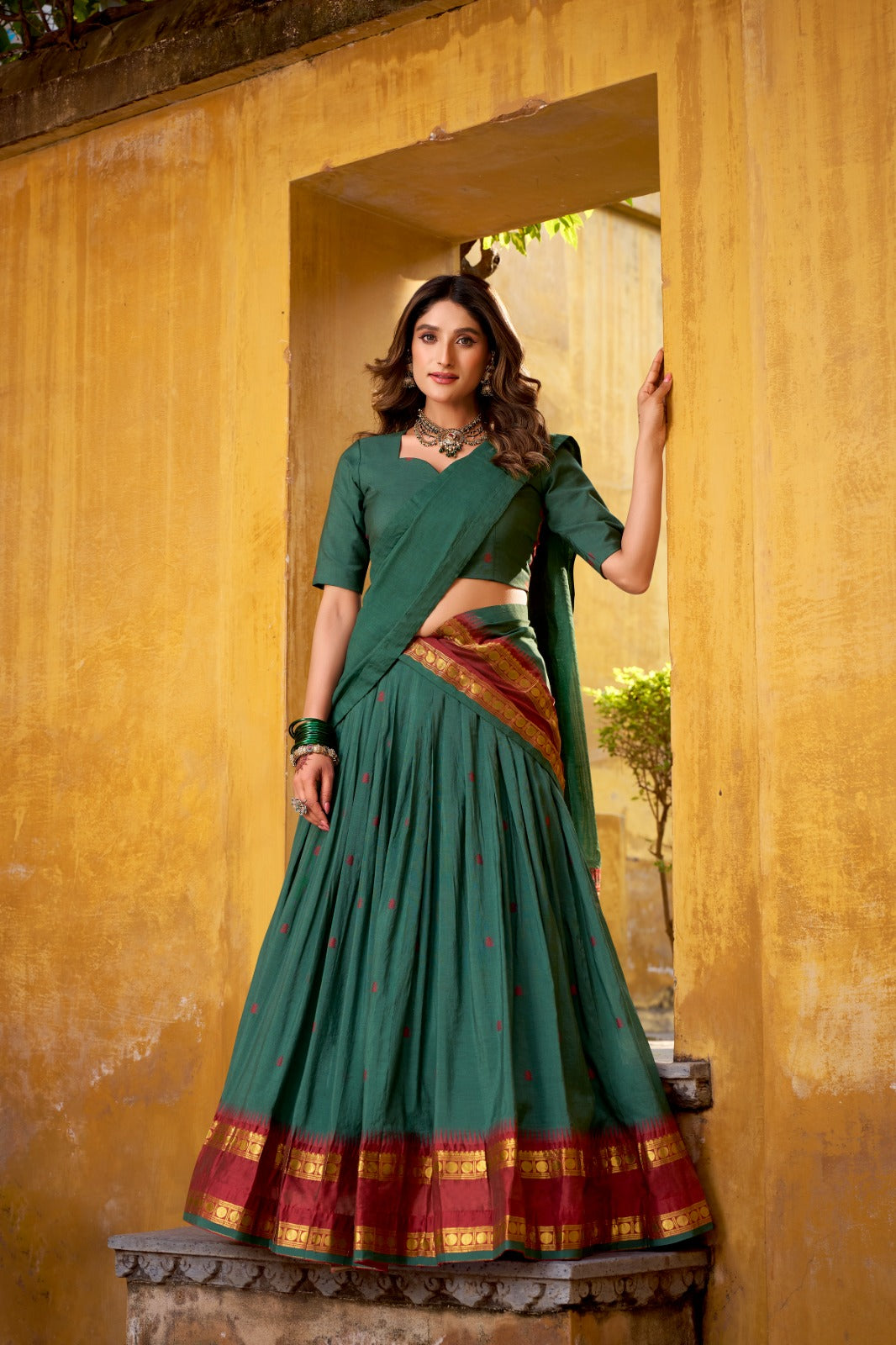 Chanderi Cotton Lehenga Set
