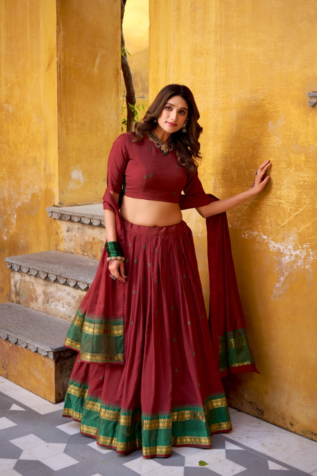 Chanderi Cotton Lehenga Set