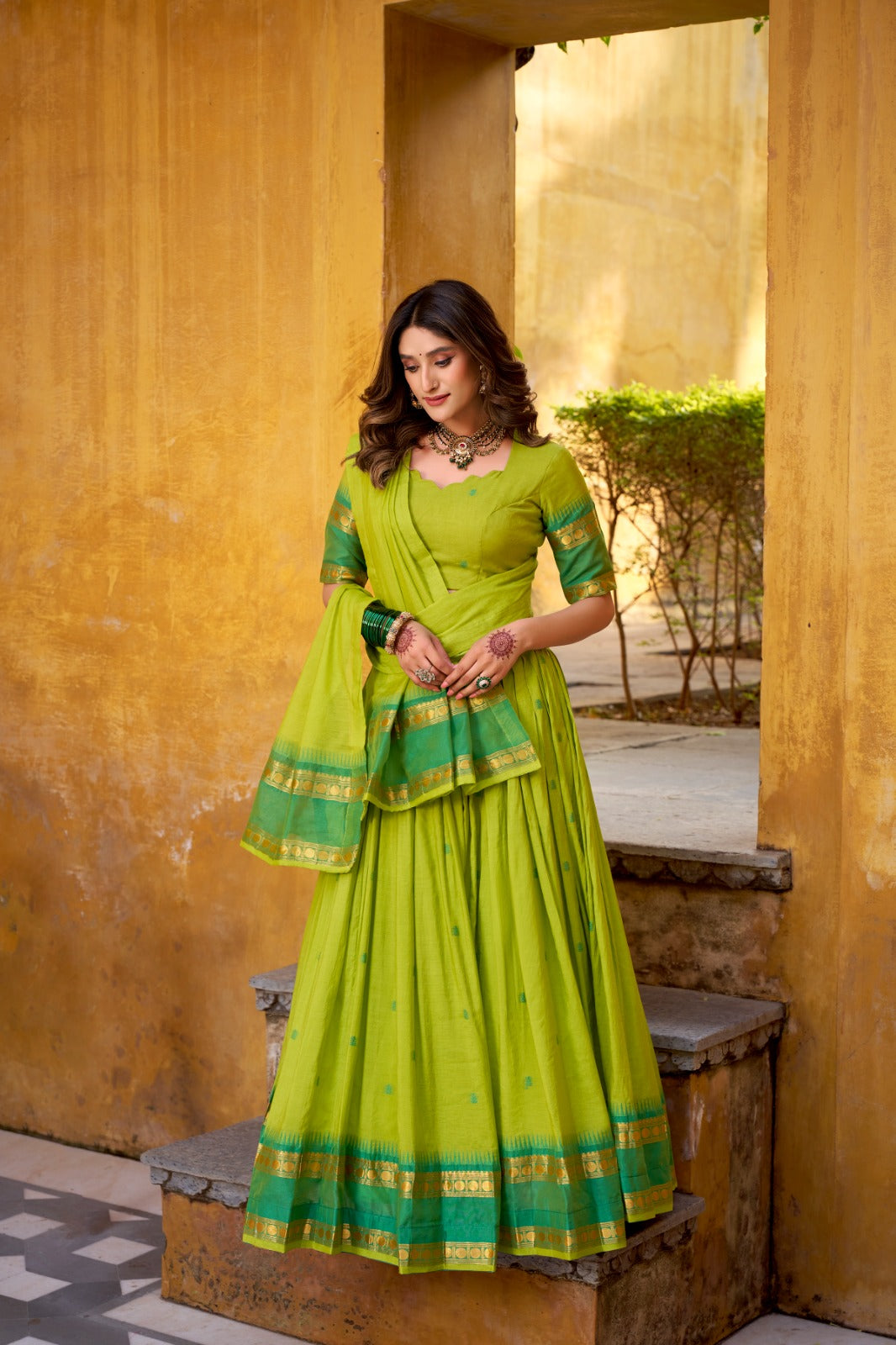 Chanderi Cotton Lehenga Set