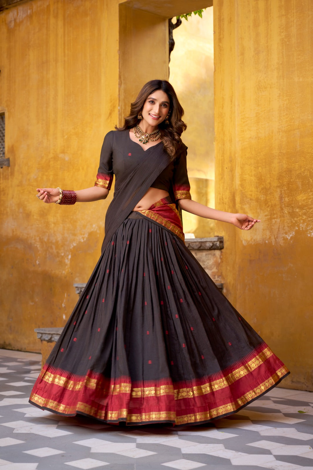 Chanderi Cotton Lehenga Set