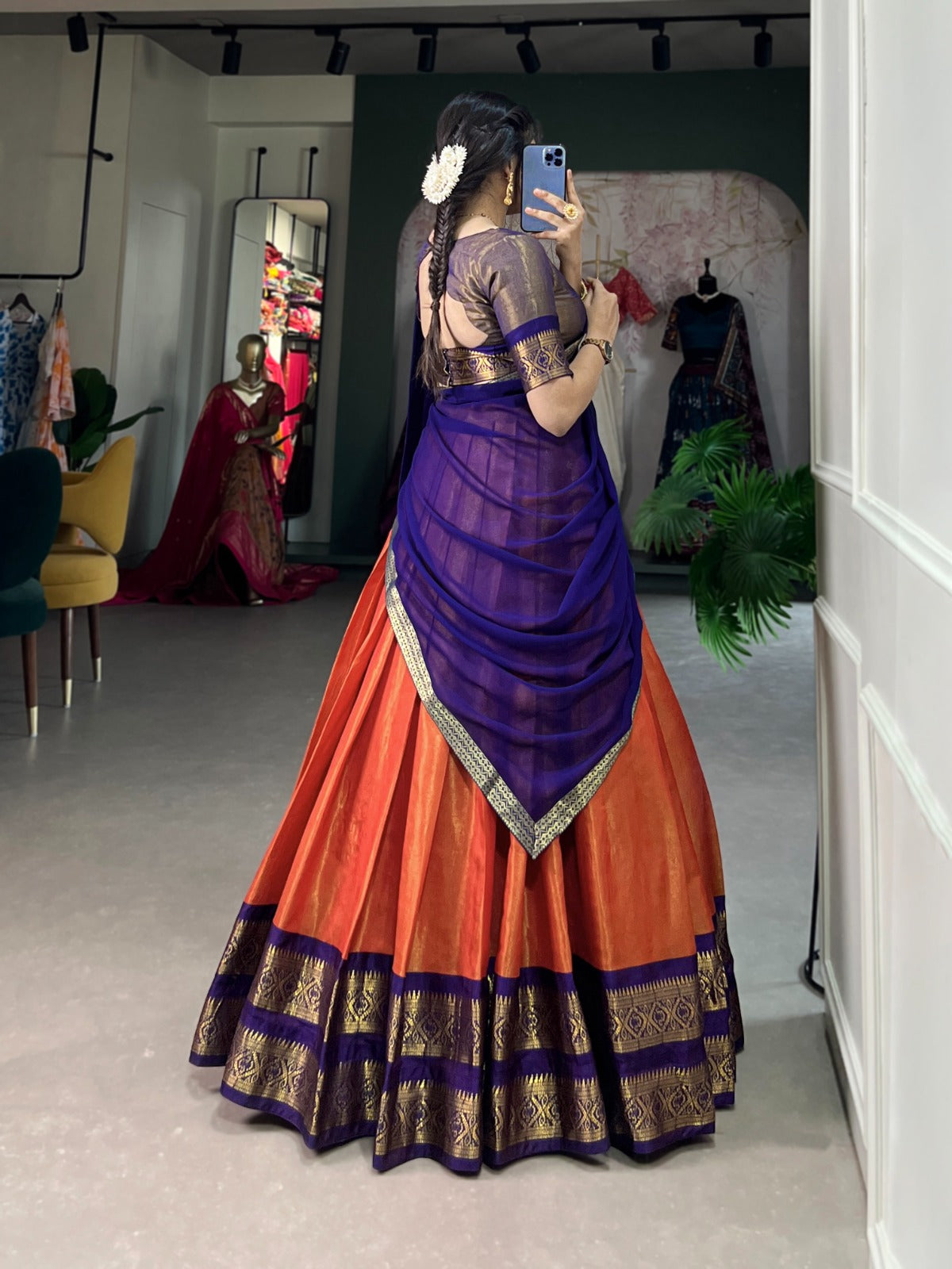 Kanchipuram cotton silk lehenga set