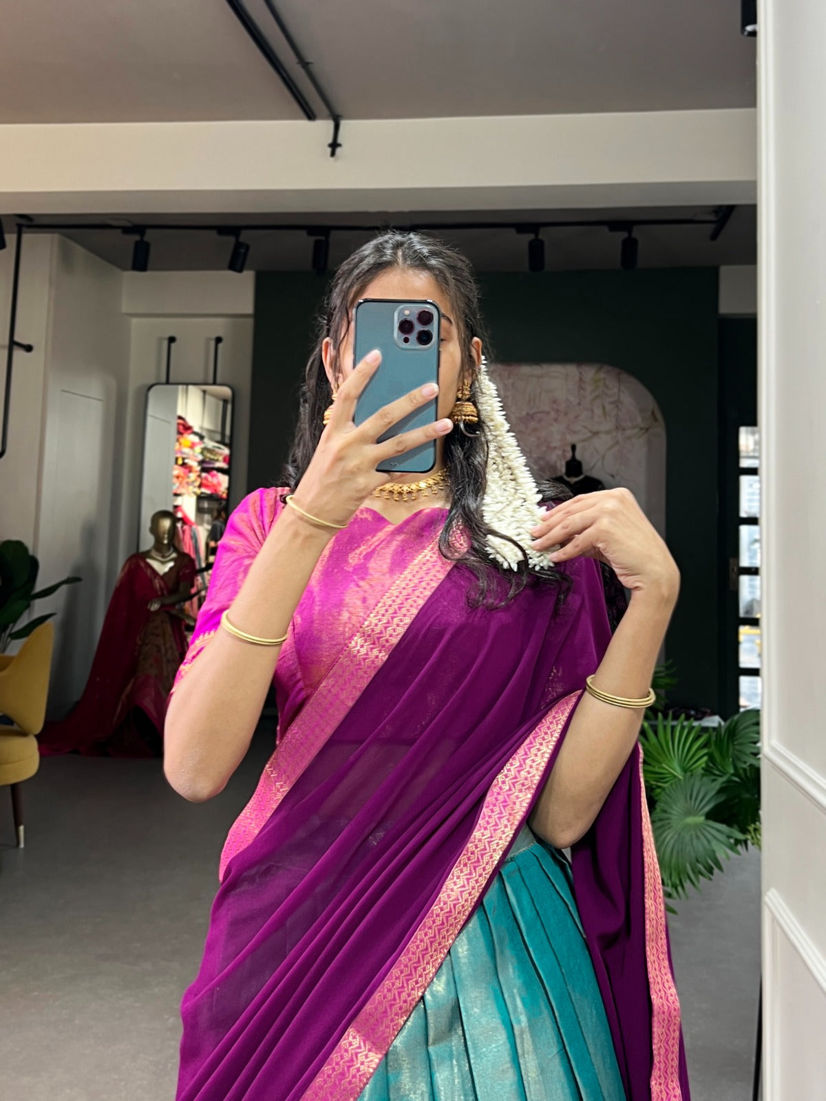 Kanchipuram cotton silk lehenga set