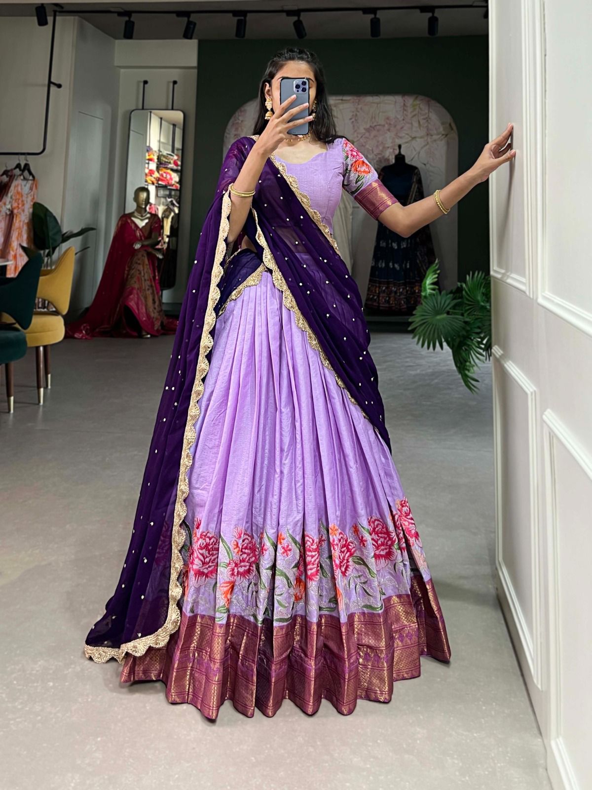 Ishaani Cotton Silk Lehenga Set