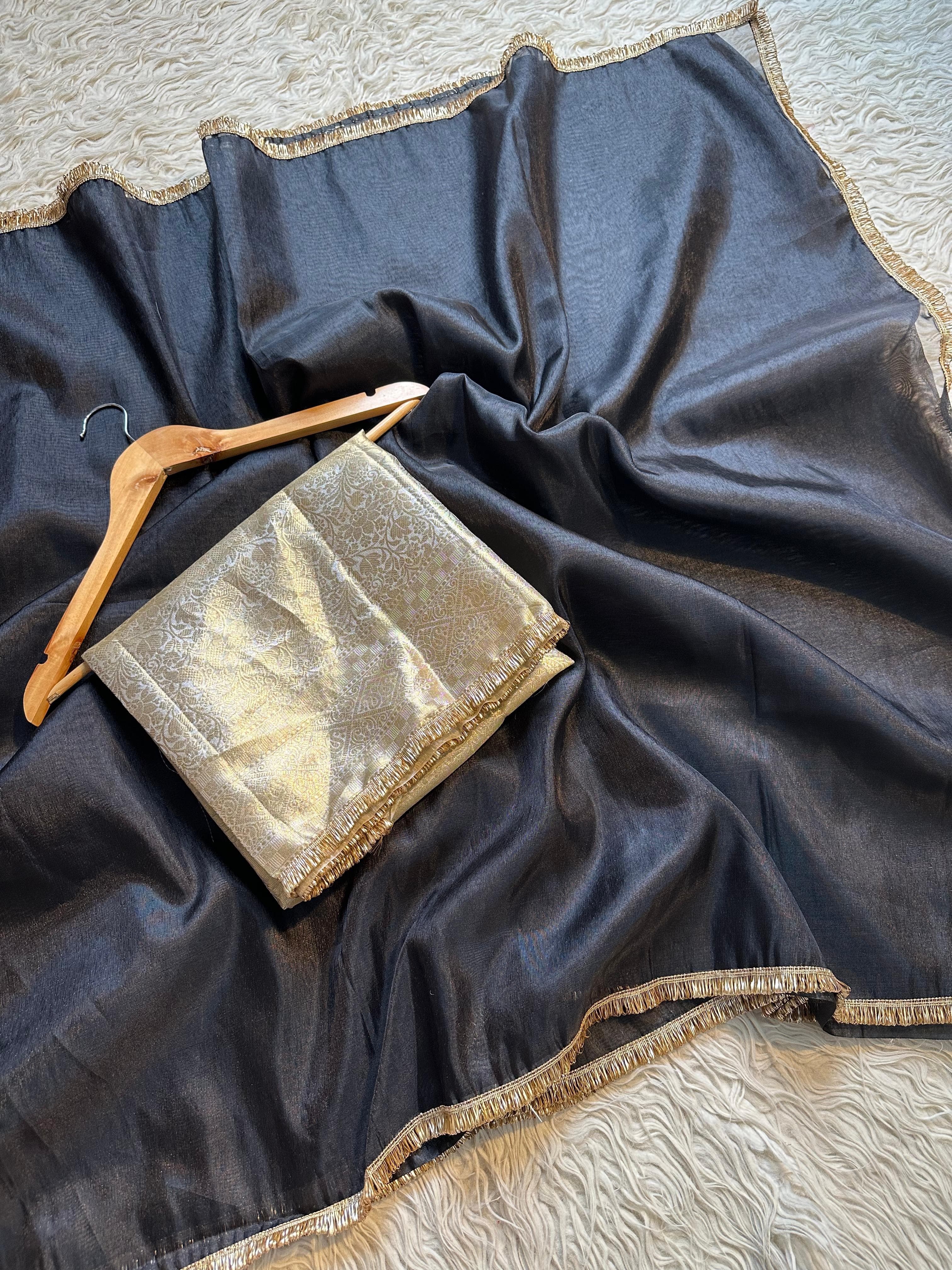 Black Love Tissue Saree