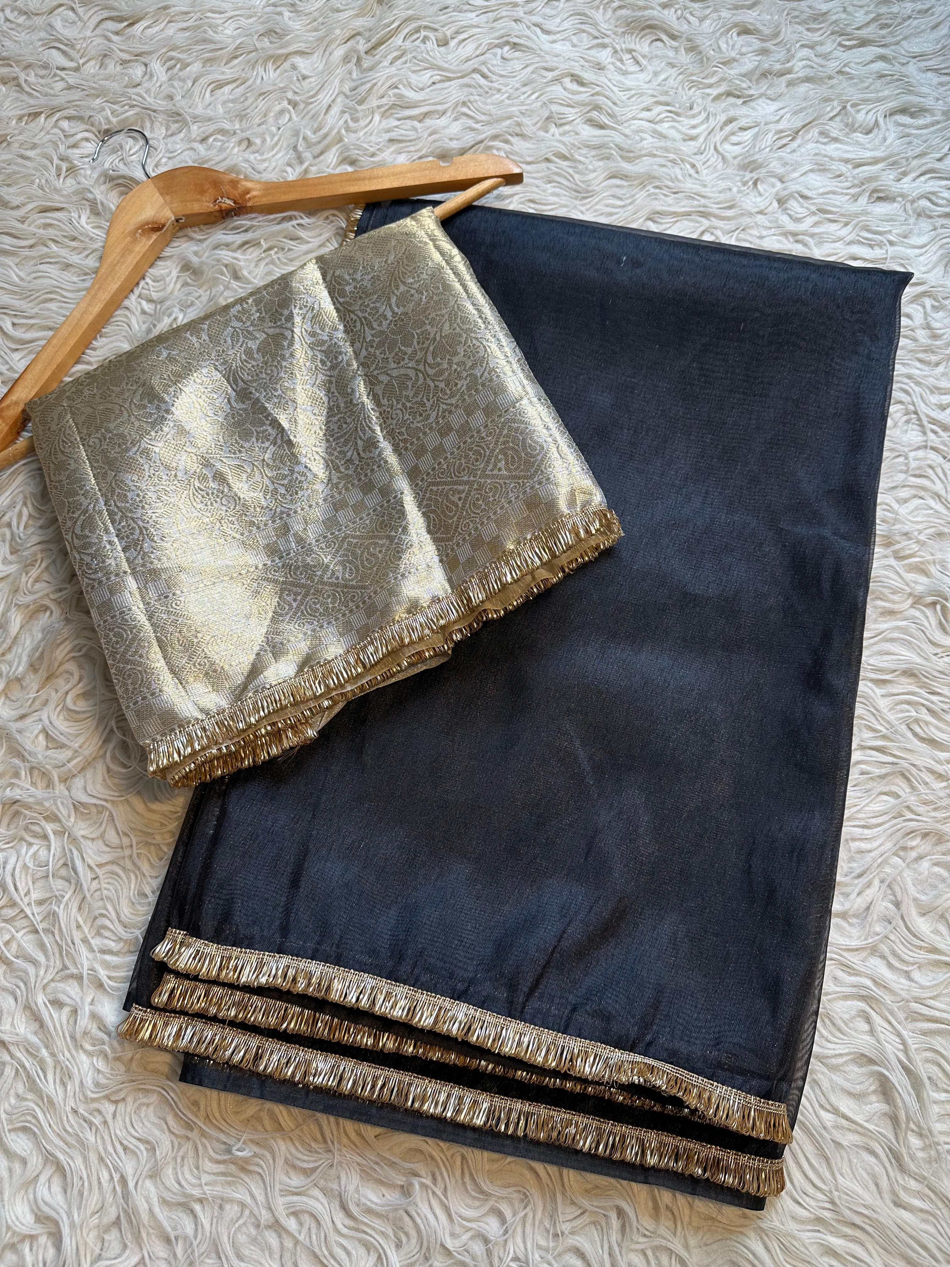 Black Love Tissue Saree